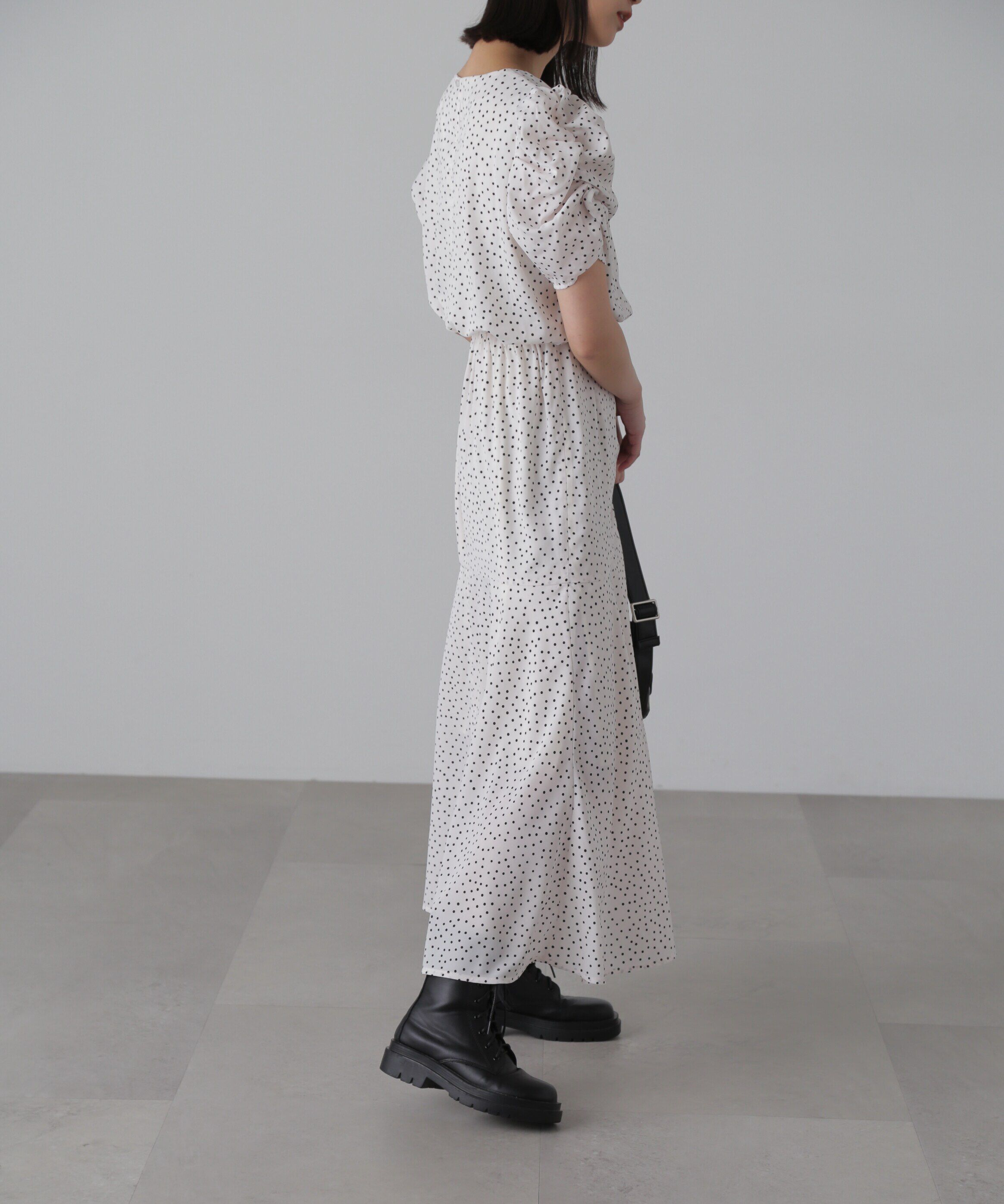  「ボリュームスリーブマーメイドワンピ―ス」|ワンピース|