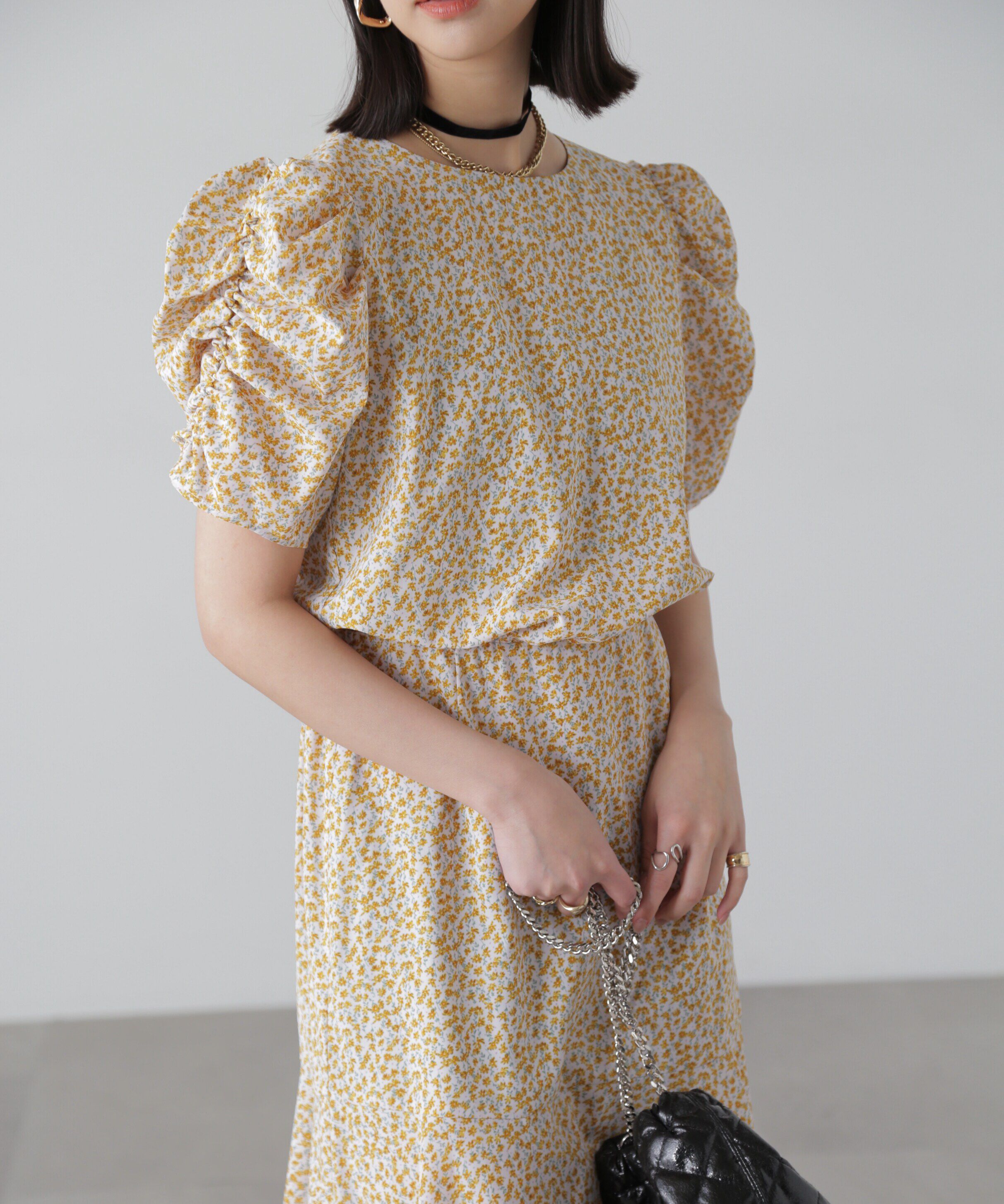  「ボリュームスリーブマーメイドワンピ―ス」|ワンピース|