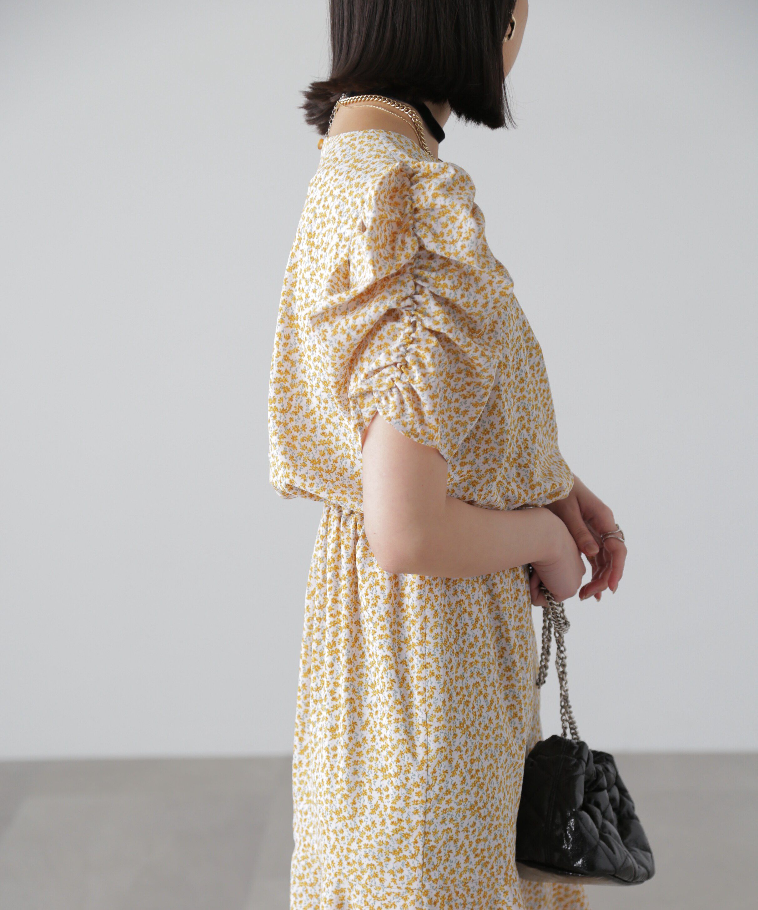  「ボリュームスリーブマーメイドワンピ―ス」|ワンピース|