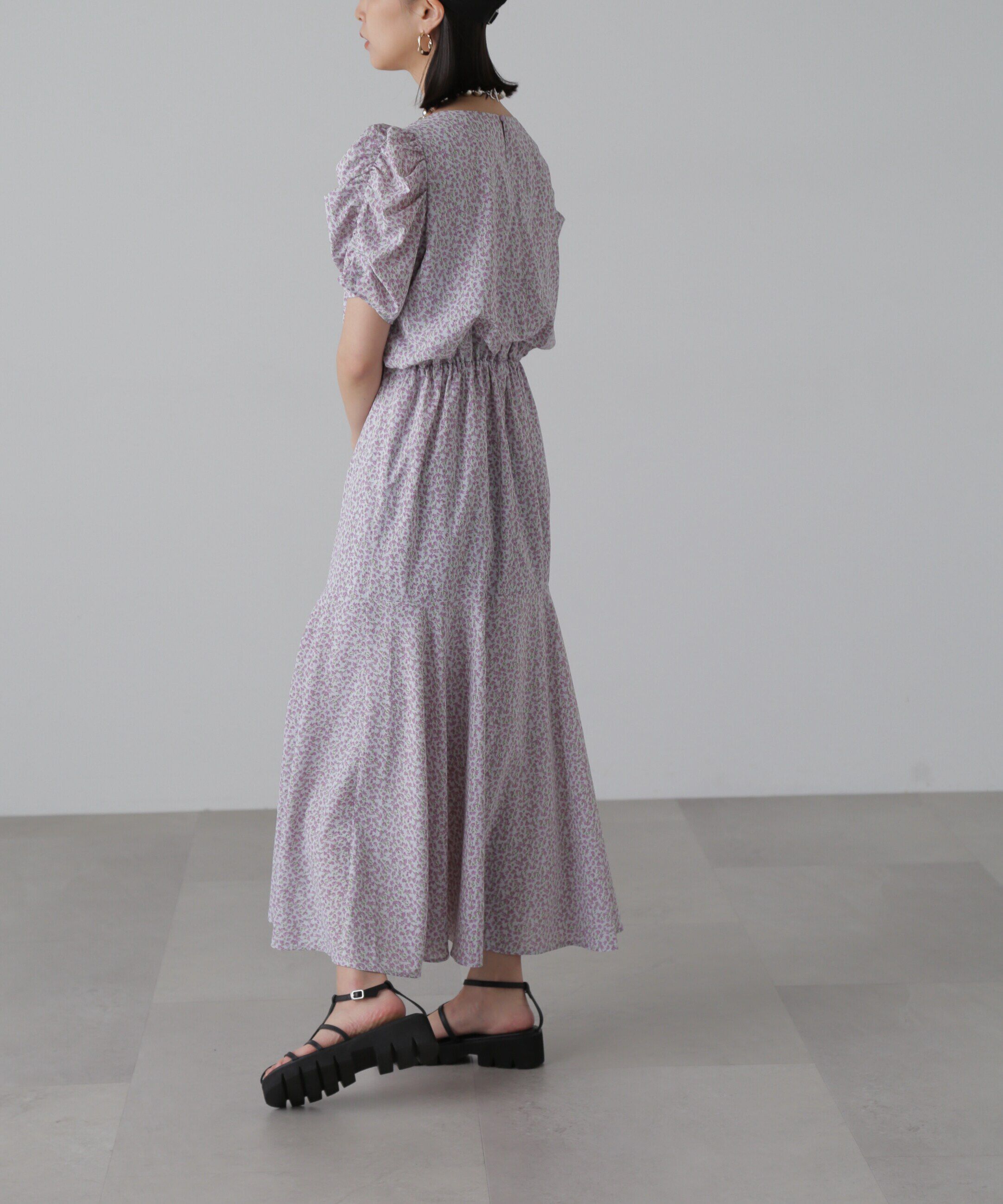  「ボリュームスリーブマーメイドワンピ―ス」|ワンピース|