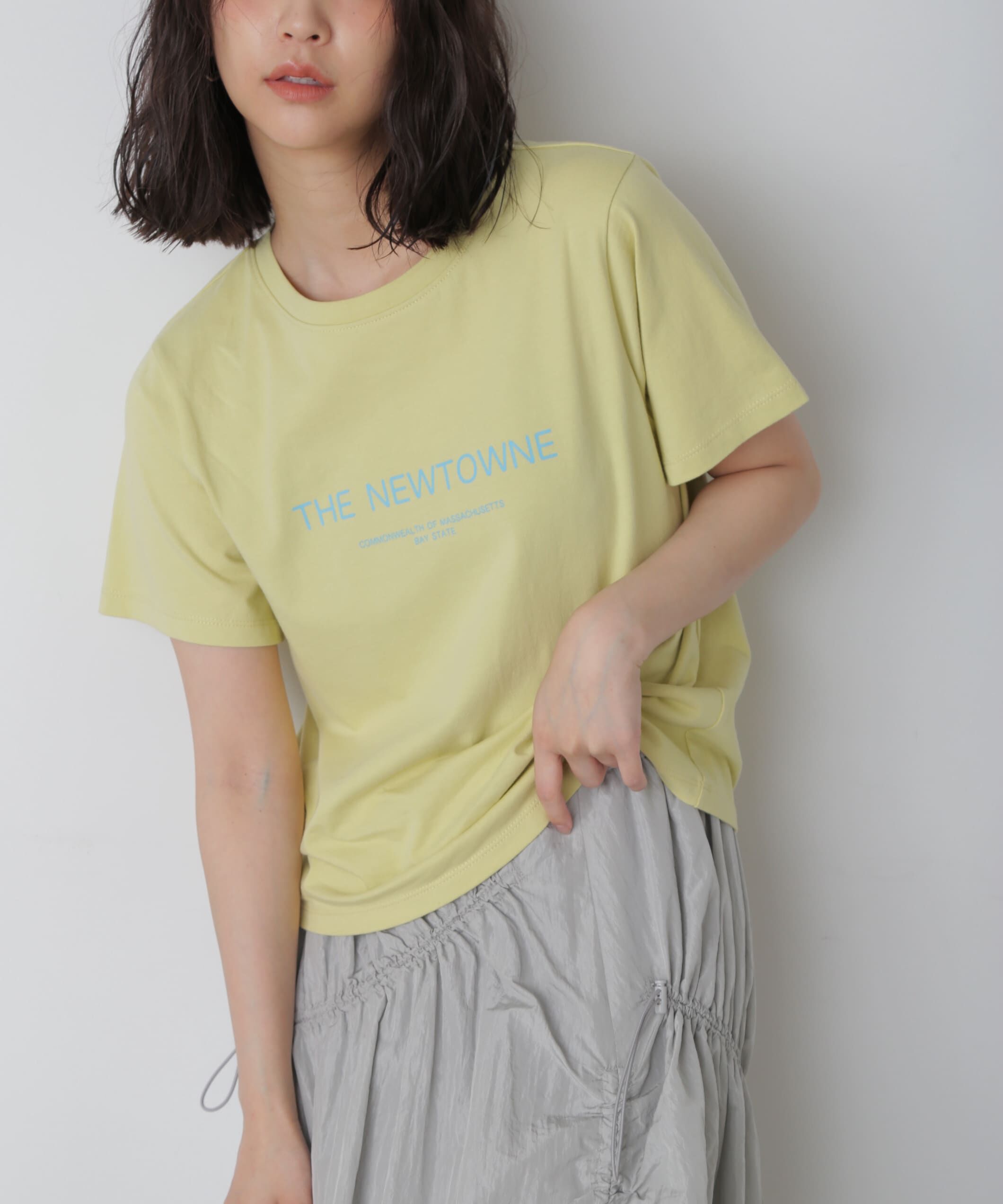  「シンプルロゴプリントTシャツ」|Tシャツ・カットソー|イエロー