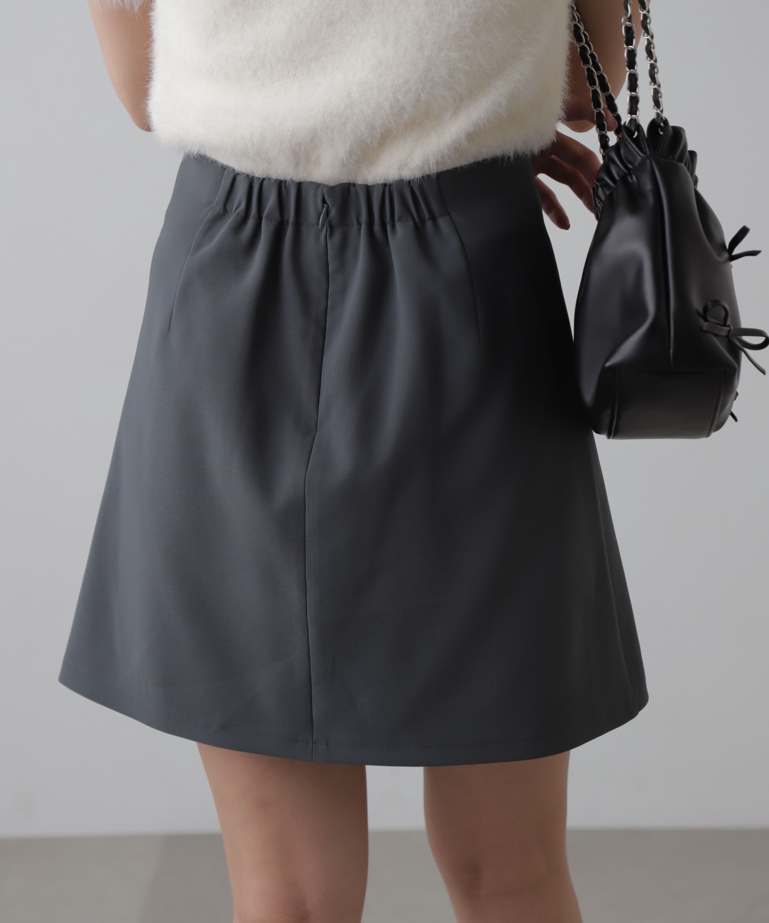  「サイドボタンラップミニプリーツスカート」|スカート|