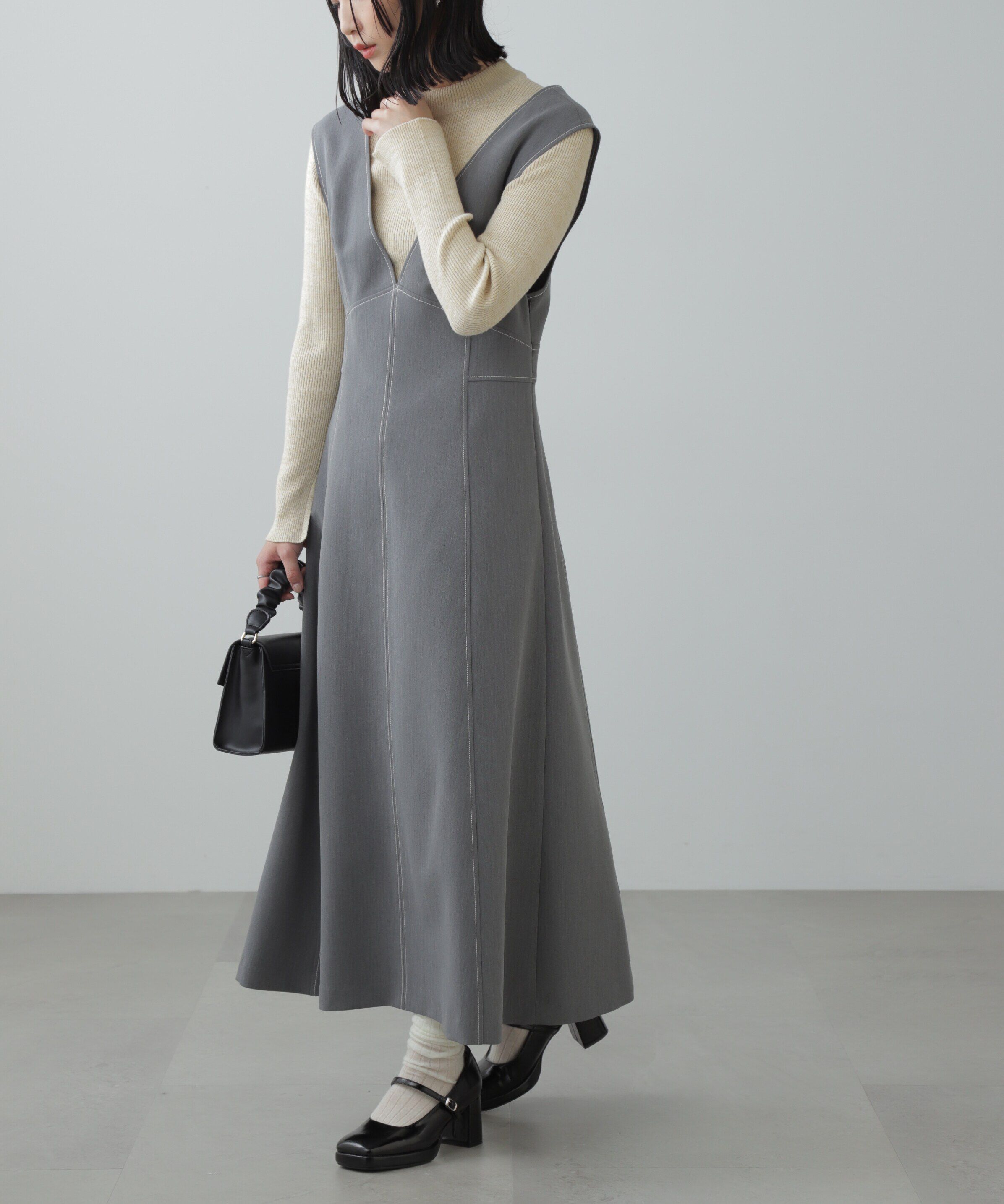  「配色ステッチジャンスカ」|ワンピース|