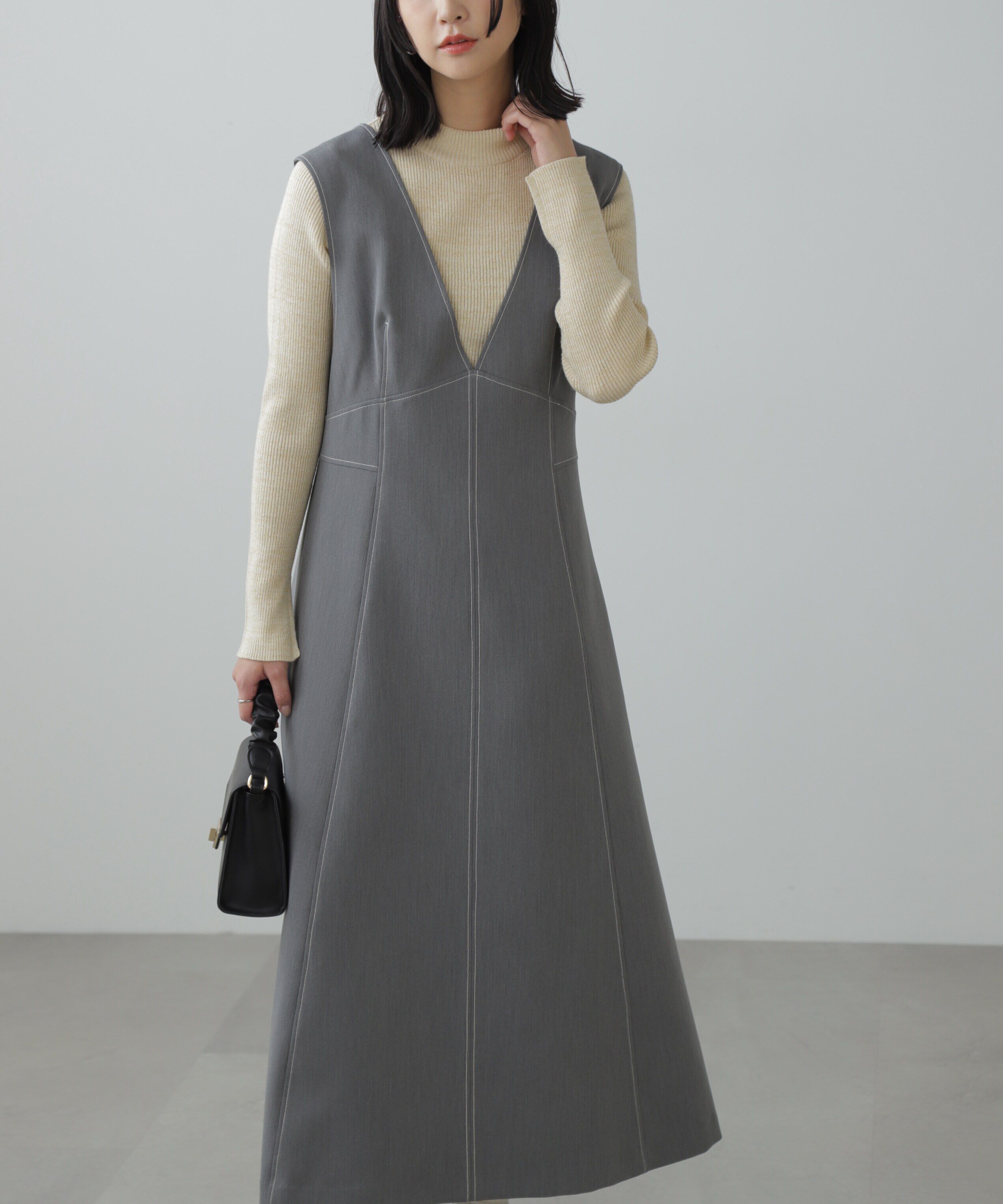  「配色ステッチジャンスカ」|ワンピース|