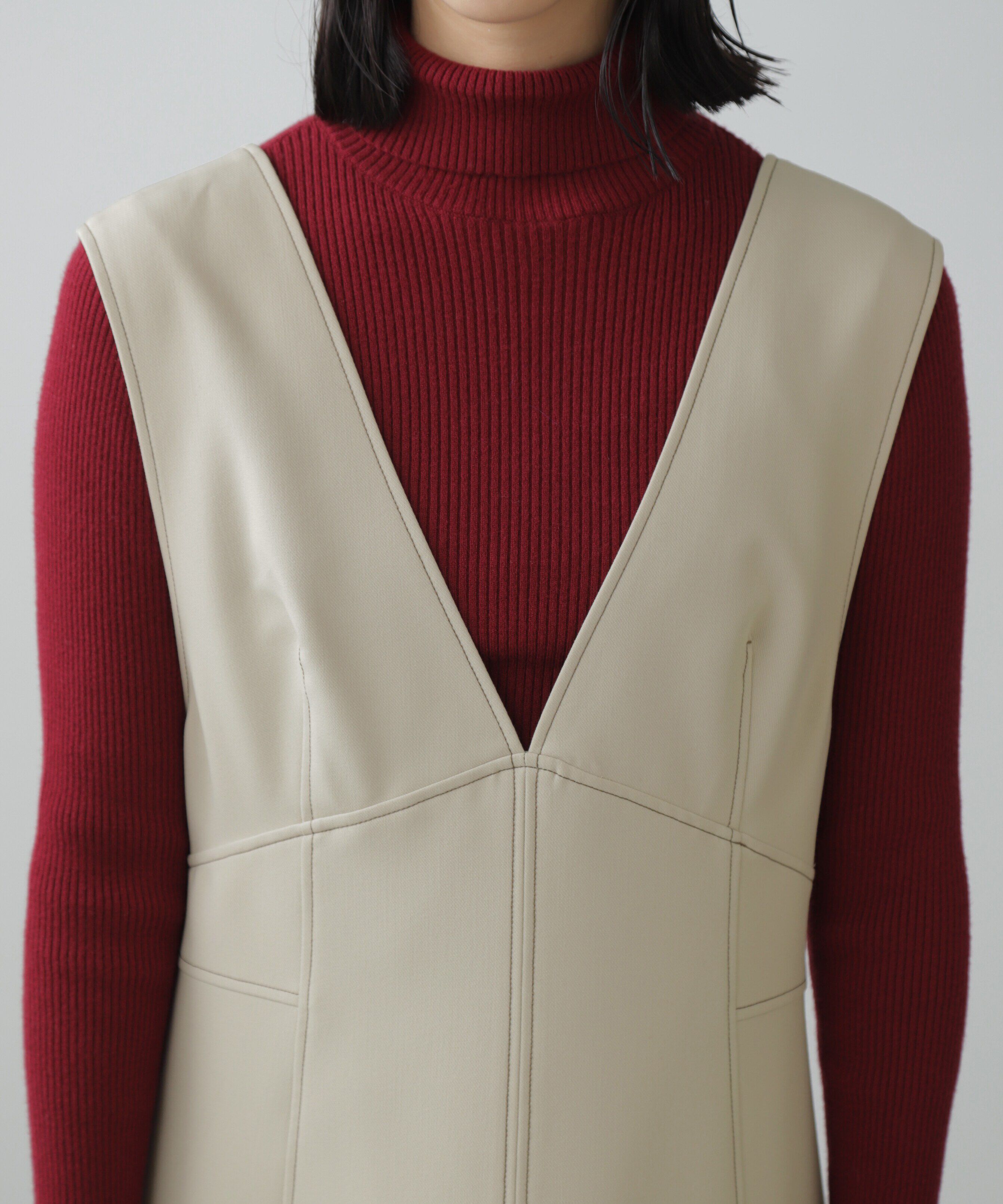  「配色ステッチジャンスカ」|ワンピース|