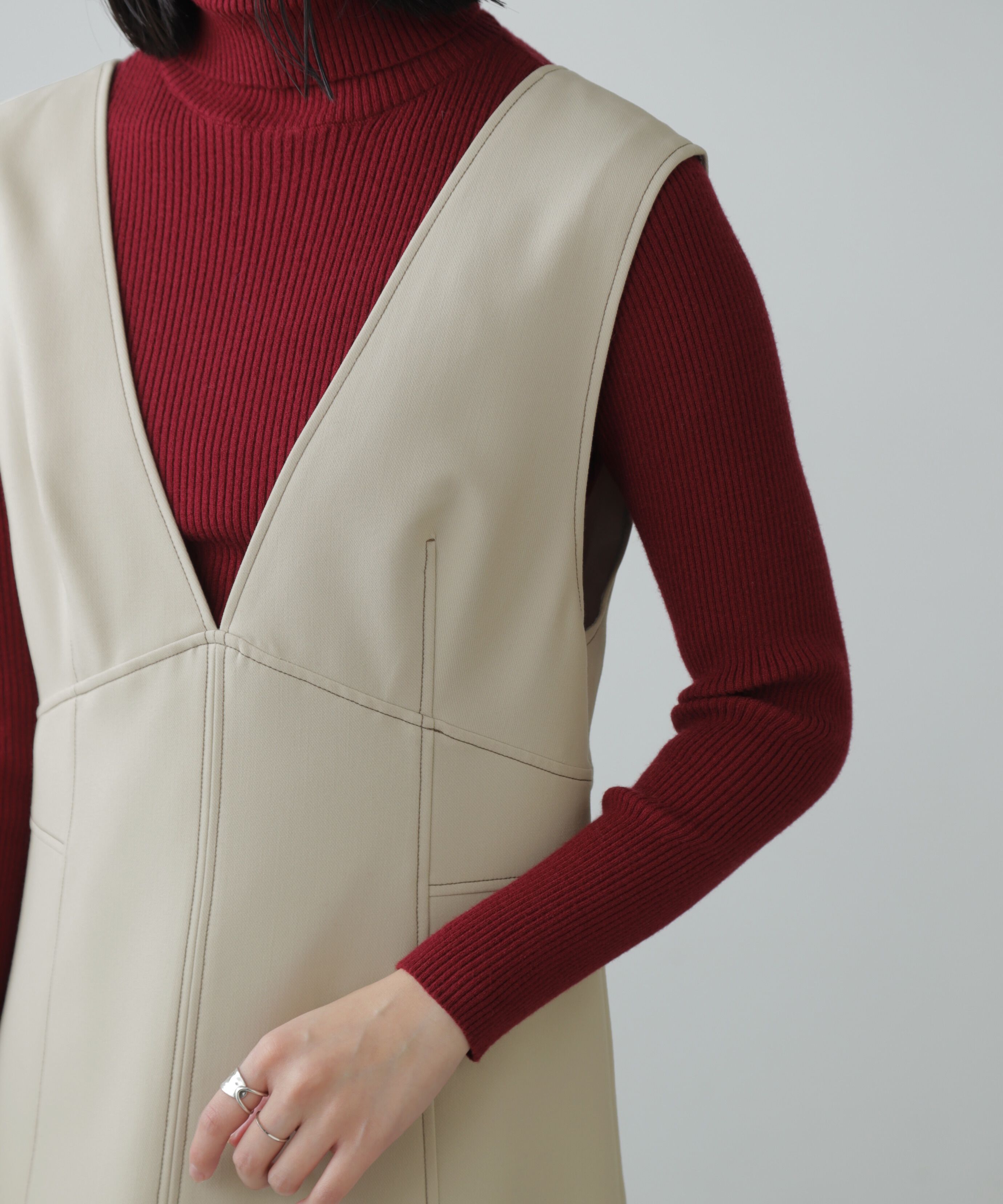  「配色ステッチジャンスカ」|ワンピース|