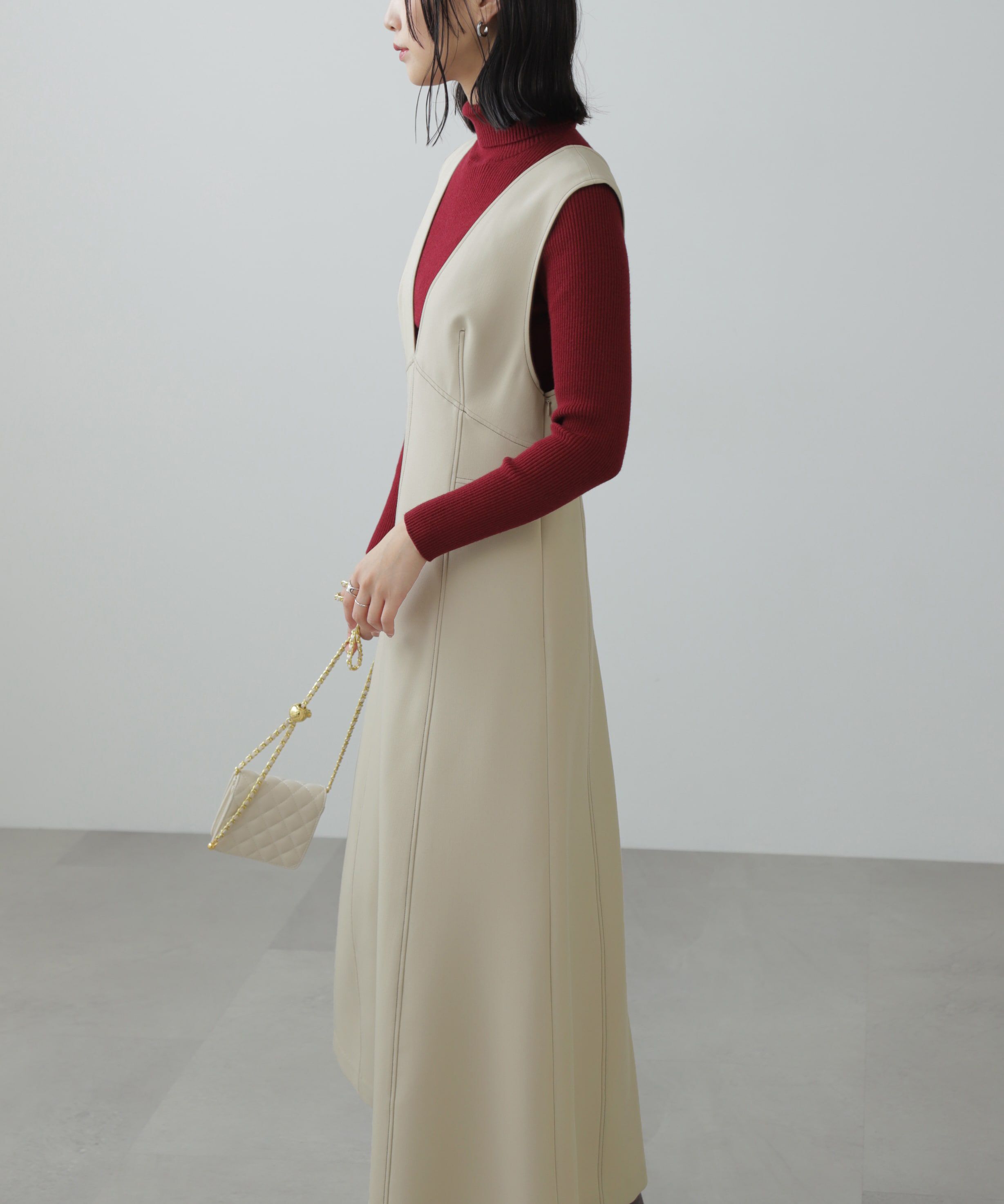  「配色ステッチジャンスカ」|ワンピース|