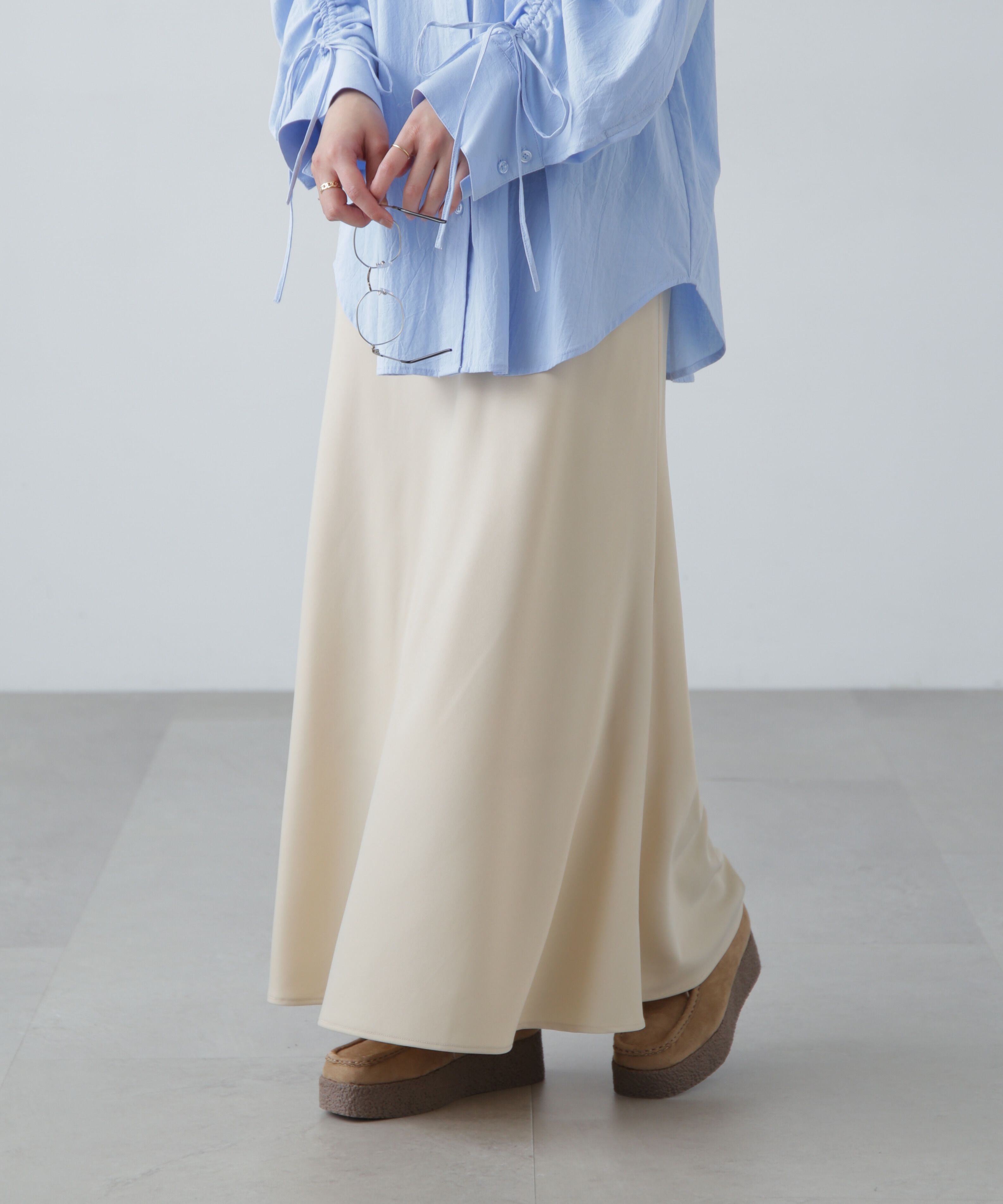  「サテンフレアスカート」|スカート|