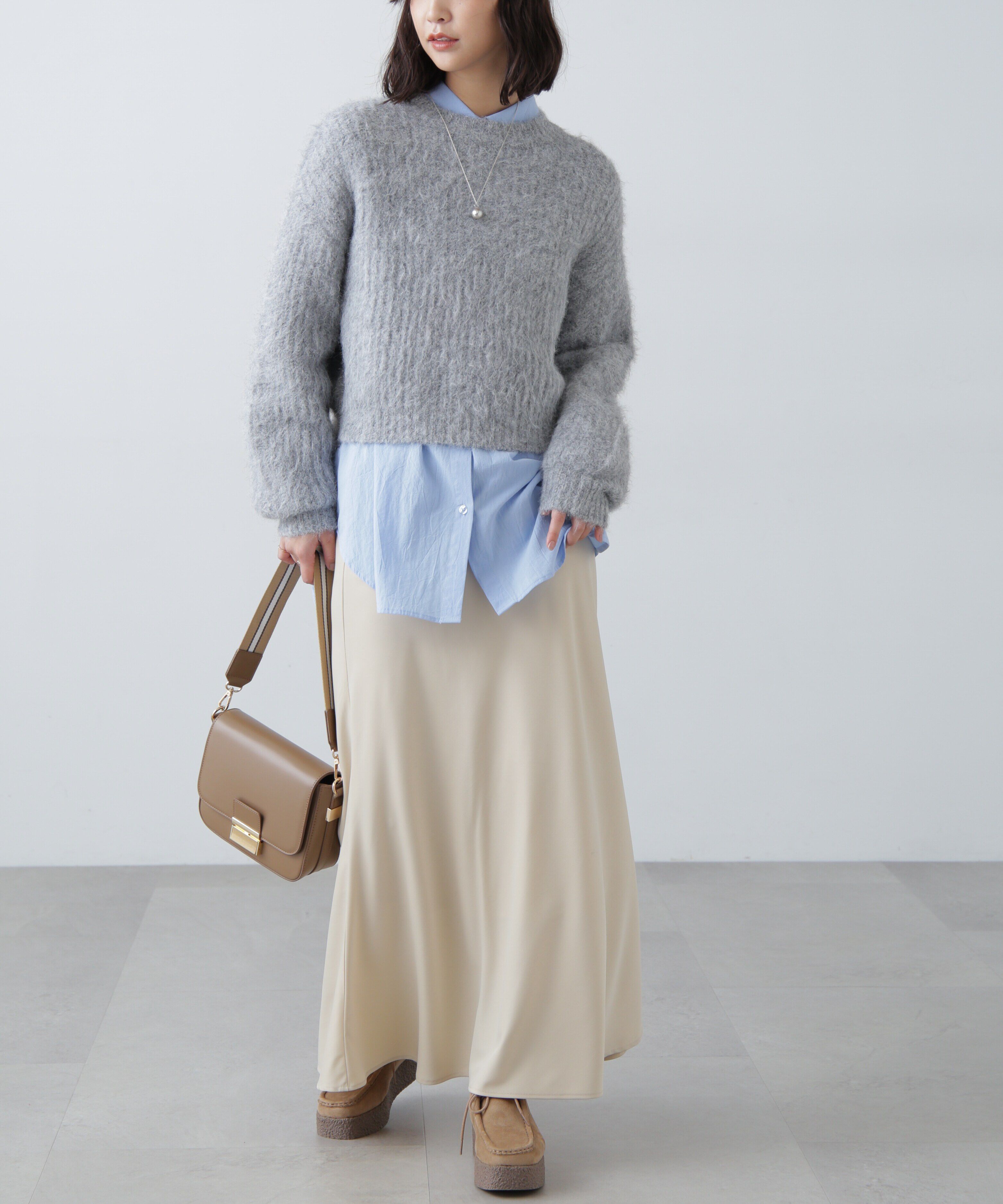  「サテンフレアスカート」|スカート|