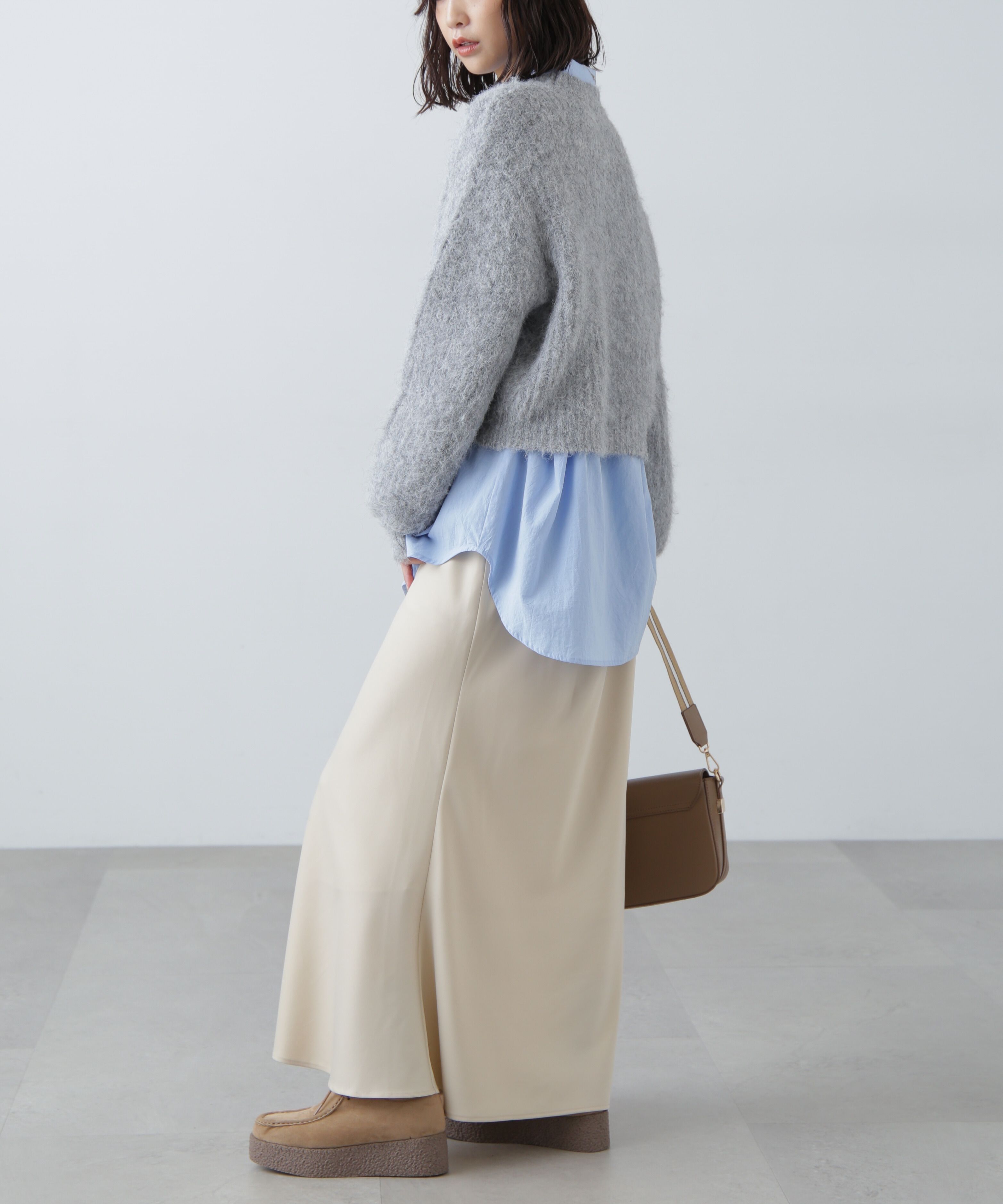  「サテンフレアスカート」|スカート|