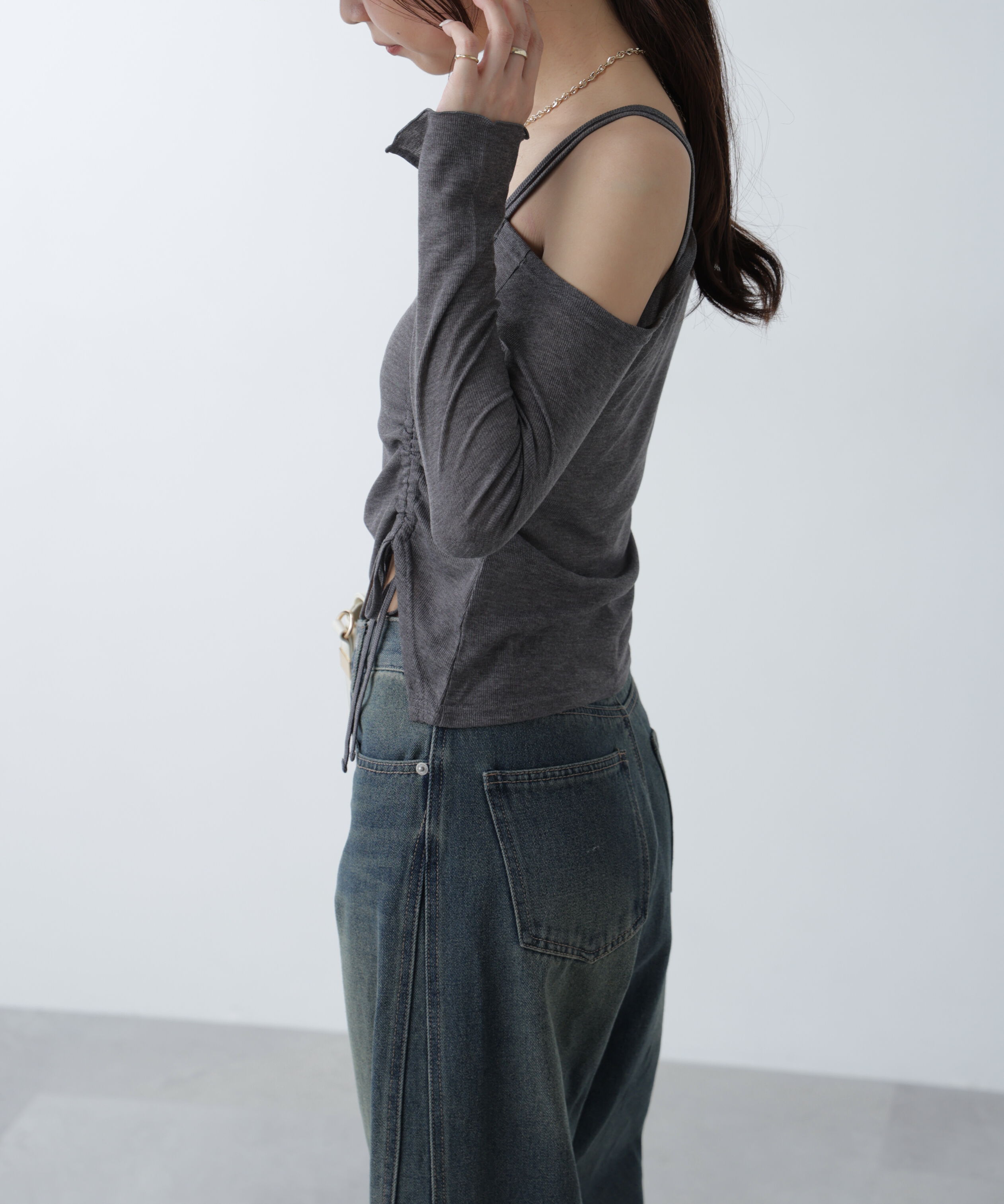  「ワンショルシャーリングテレコカットソー」|Tシャツ・カットソー|