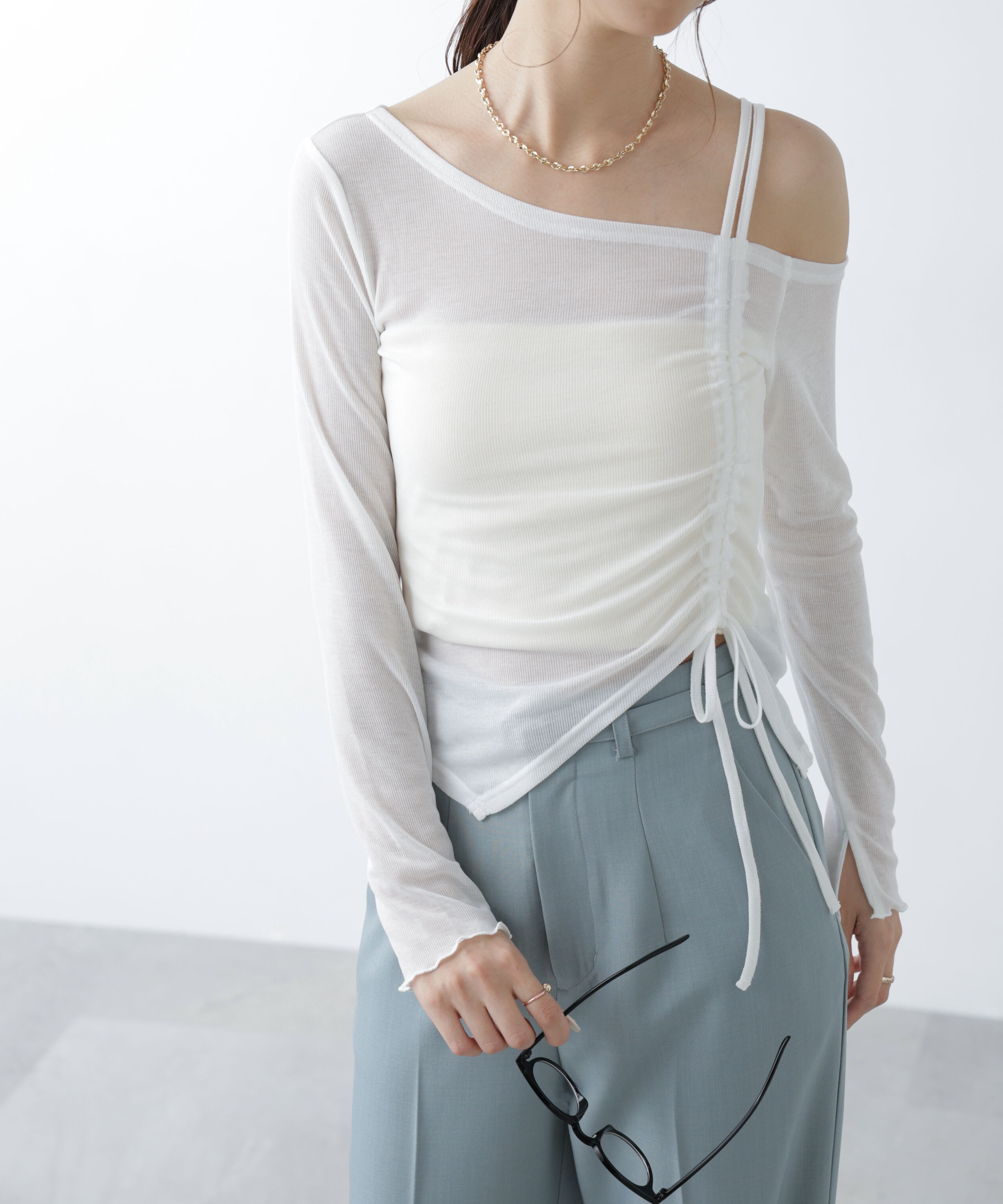  「ワンショルシャーリングテレコカットソー」|Tシャツ・カットソー|