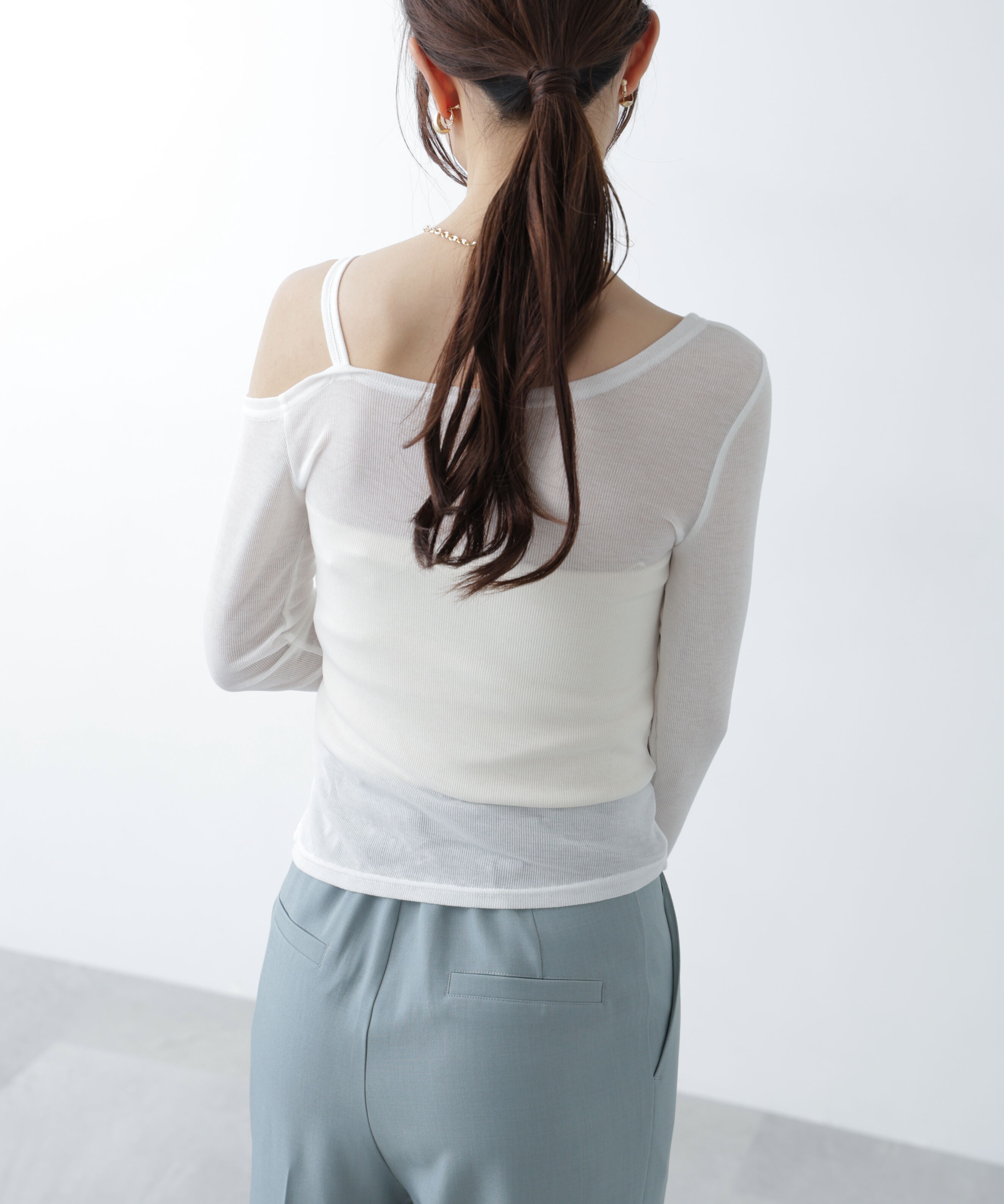  「ワンショルシャーリングテレコカットソー」|Tシャツ・カットソー|