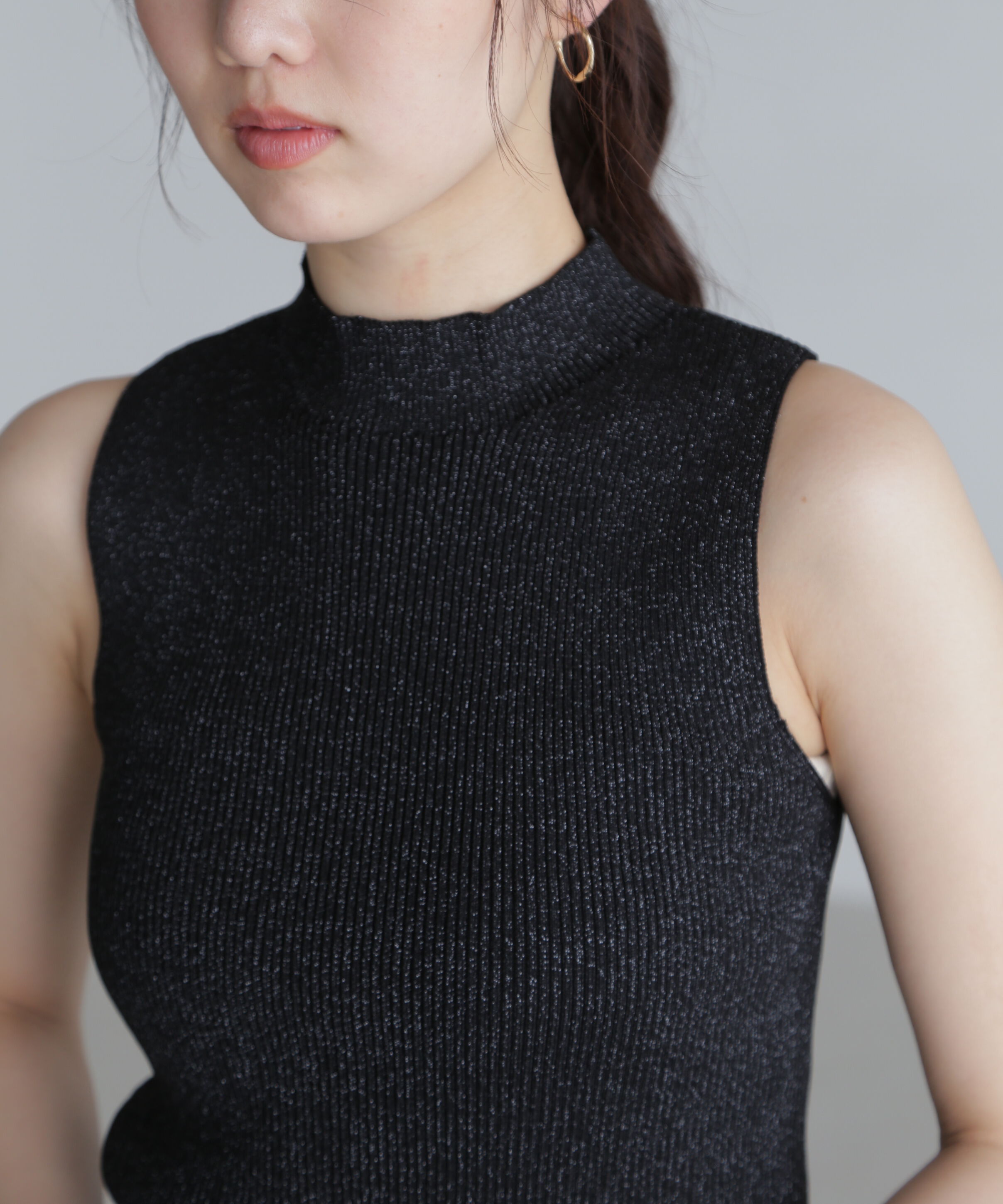  「ラメノースリーブニット」|ニット・セーター|