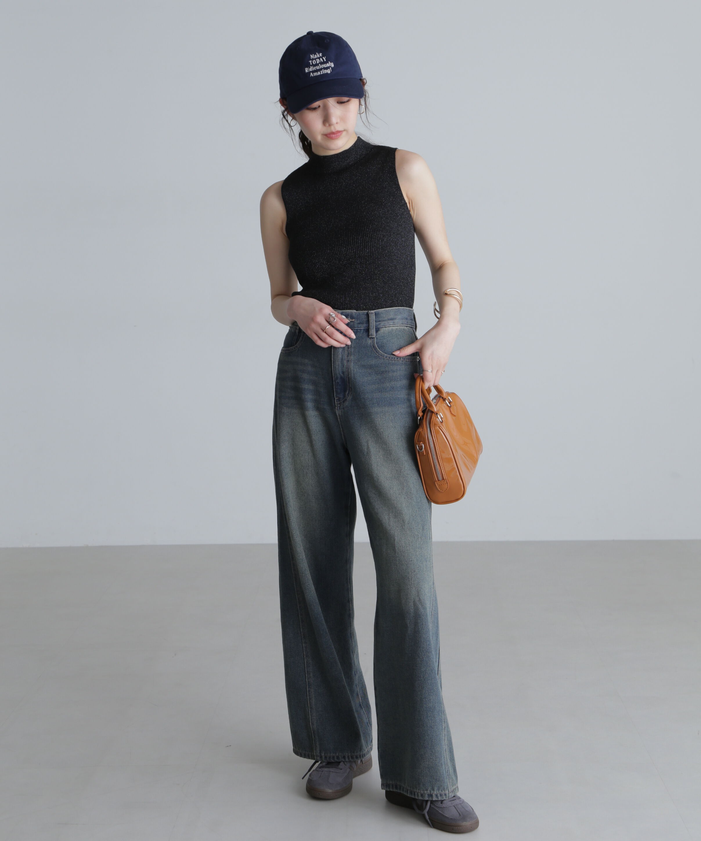  「ラメノースリーブニット」|ニット・セーター|