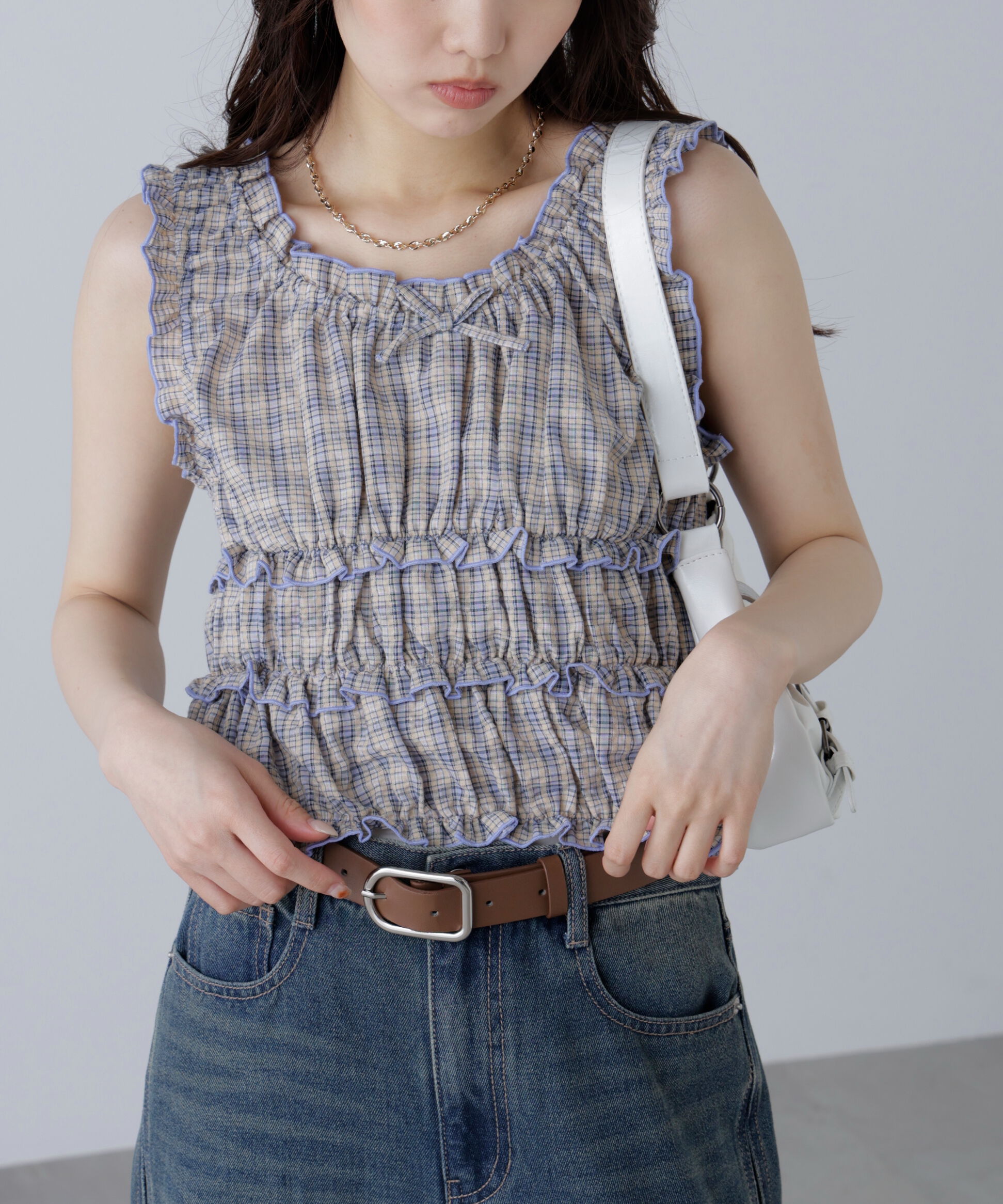  「シャーリングタンクトップブラウス」|シャツ・ブラウス|