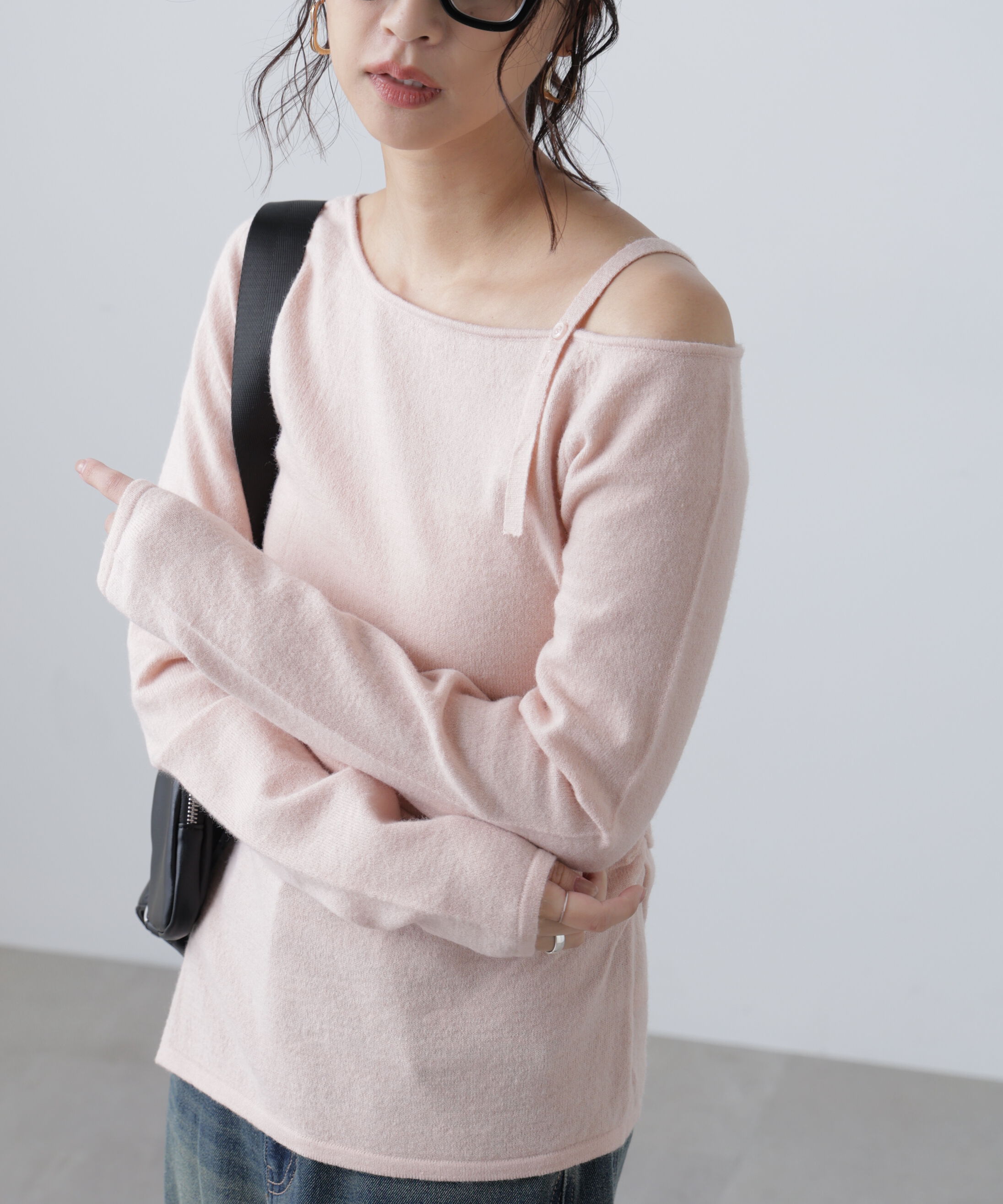  「ワンショルダーストラップニット」|ニット・セーター|