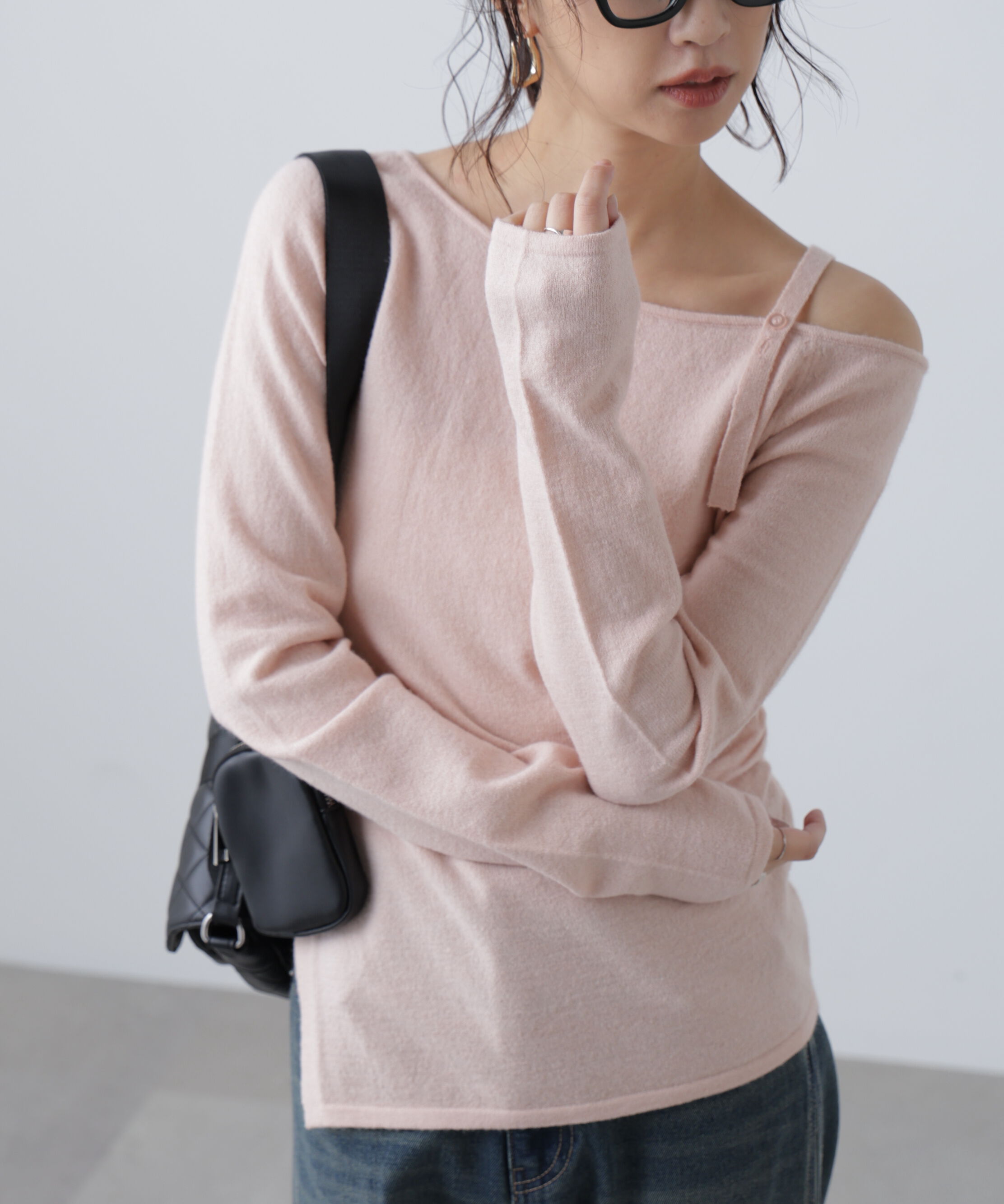  「ワンショルダーストラップニット」|ニット・セーター|