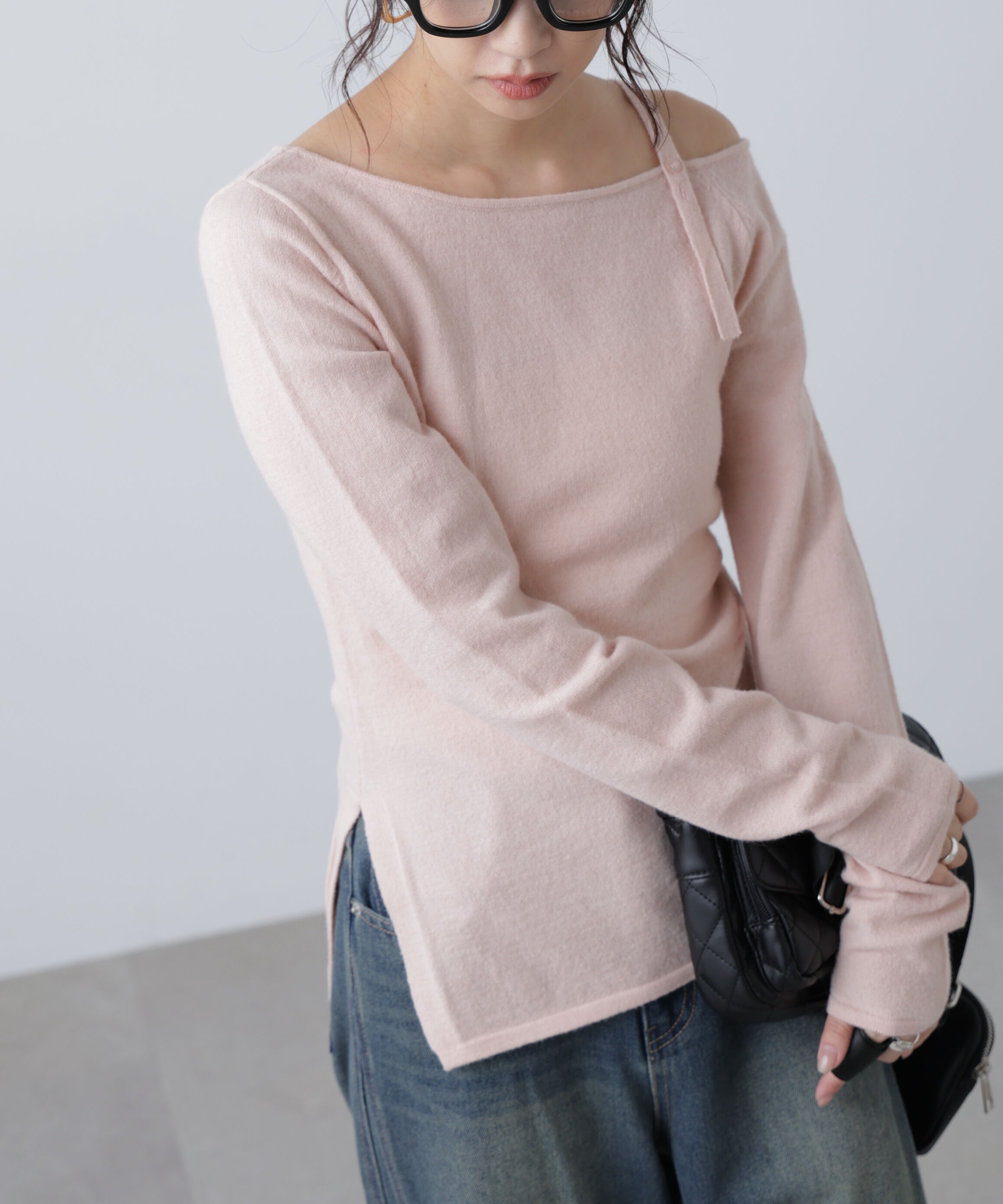  「ワンショルダーストラップニット」|ニット・セーター|