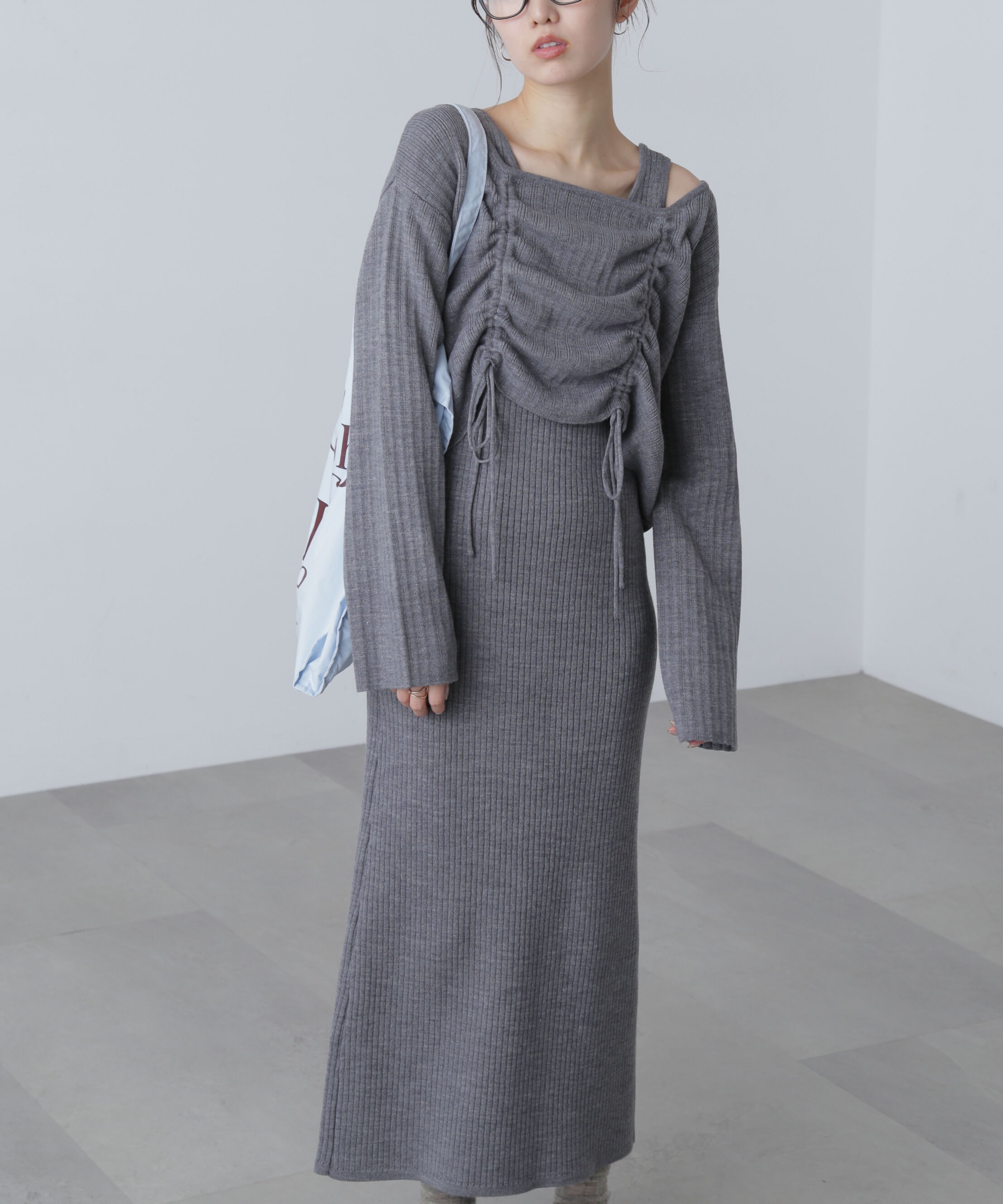  「ドロストリブニットセットアップ」|ワンピース|