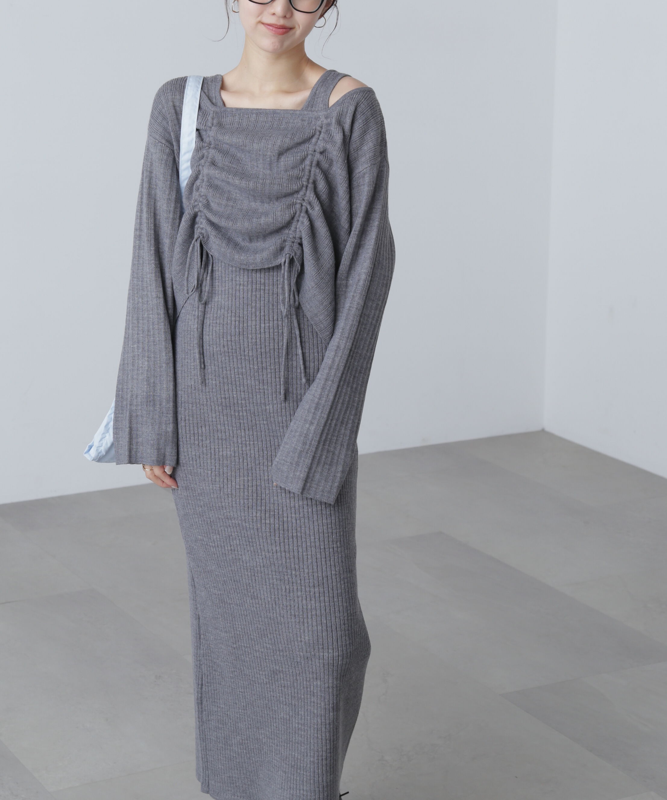  「ドロストリブニットセットアップ」|ワンピース|