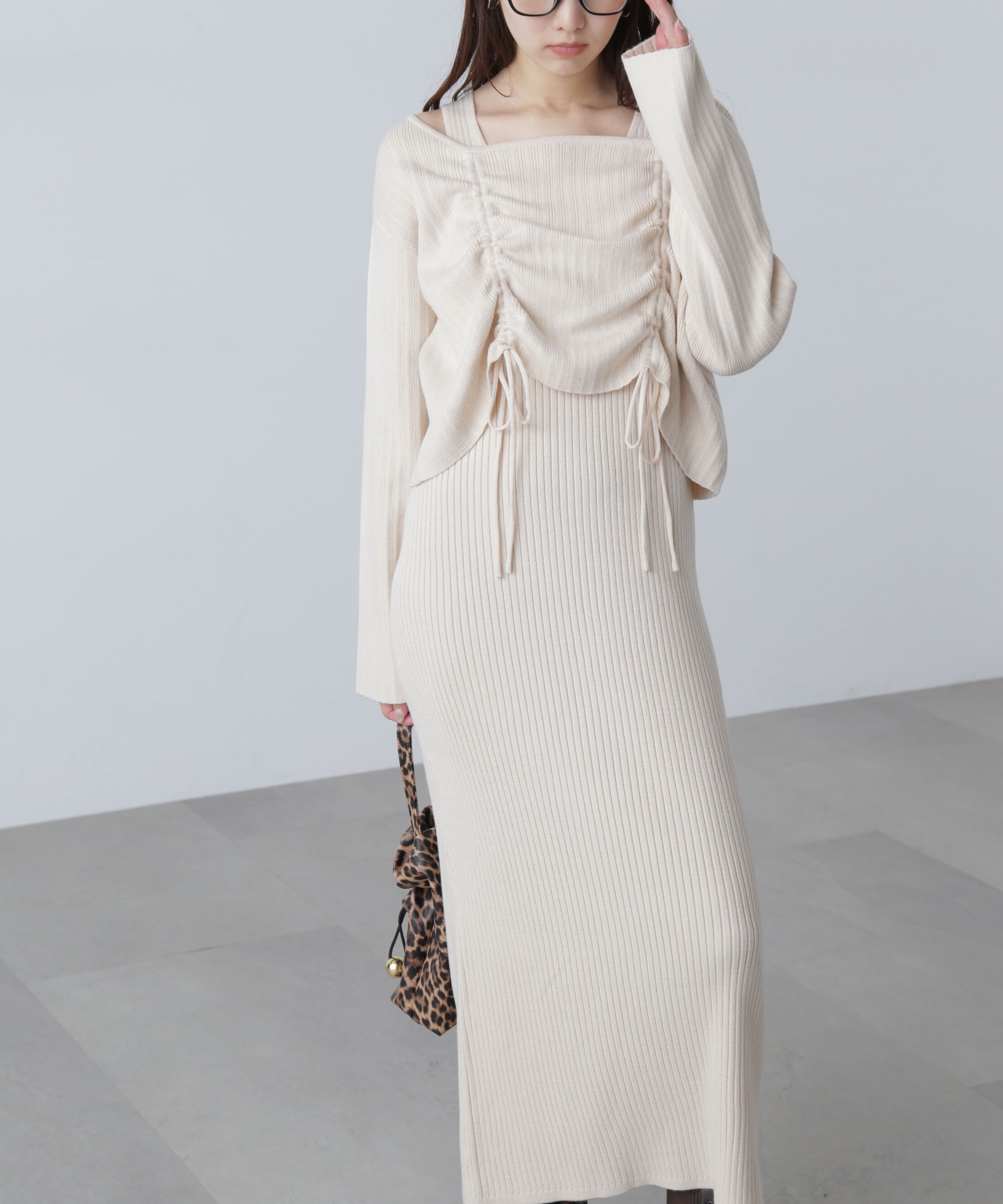  「ドロストリブニットセットアップ」|ワンピース|