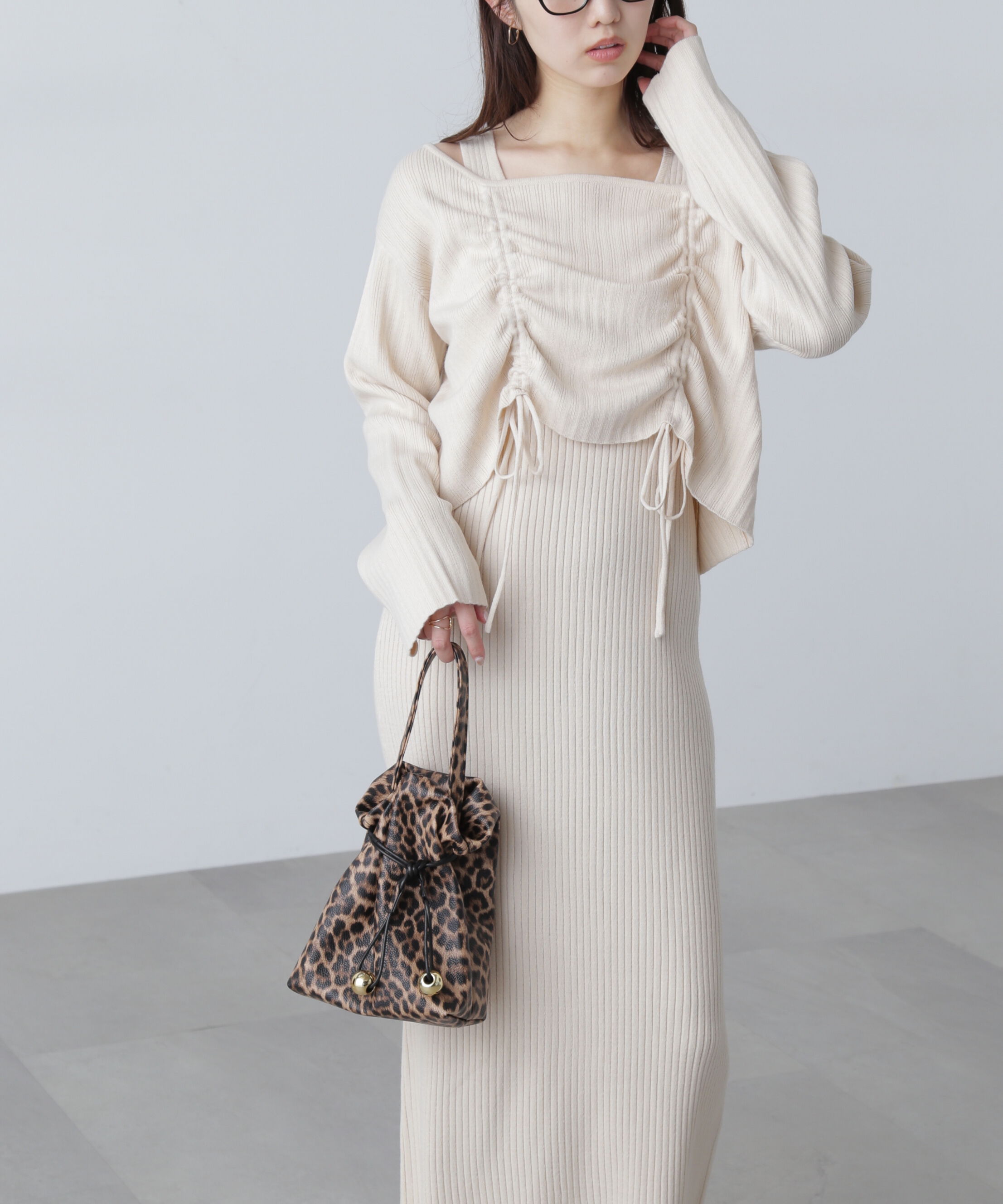  「ドロストリブニットセットアップ」|ワンピース|