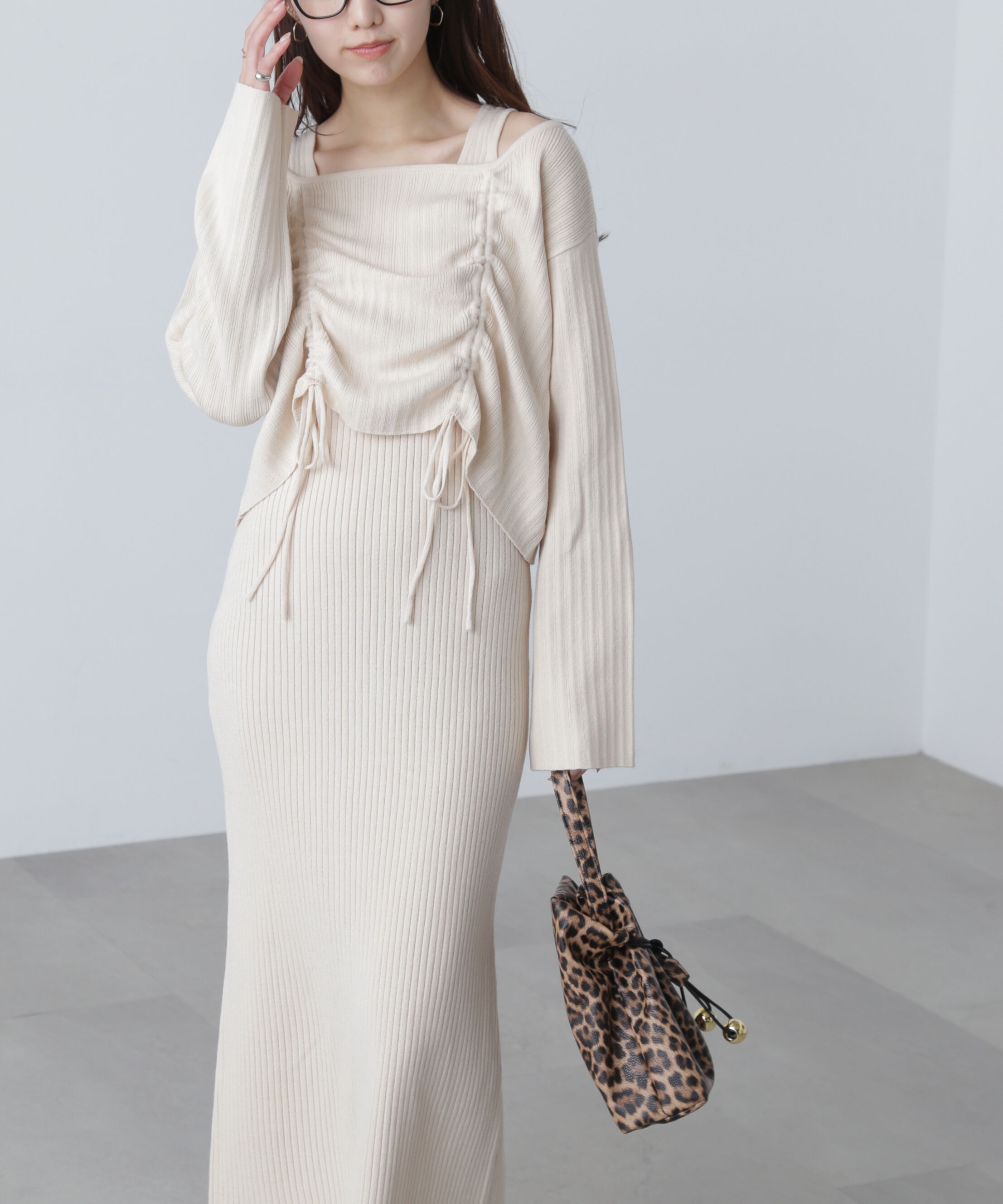  「ドロストリブニットセットアップ」|ワンピース|