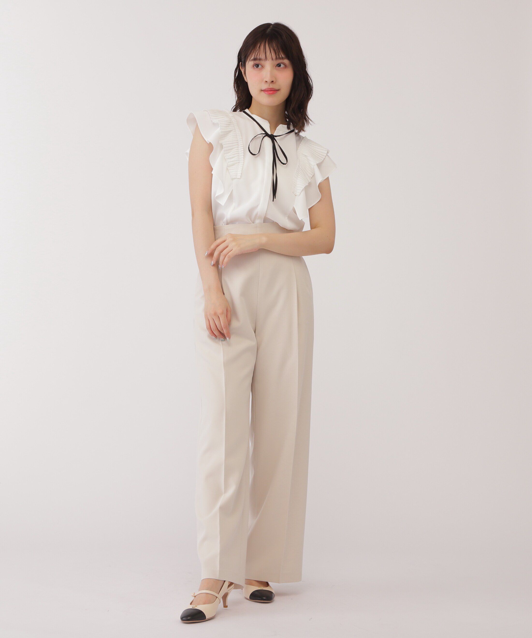  「プリーツラッフルフリルブラウス」|シャツ・ブラウス|