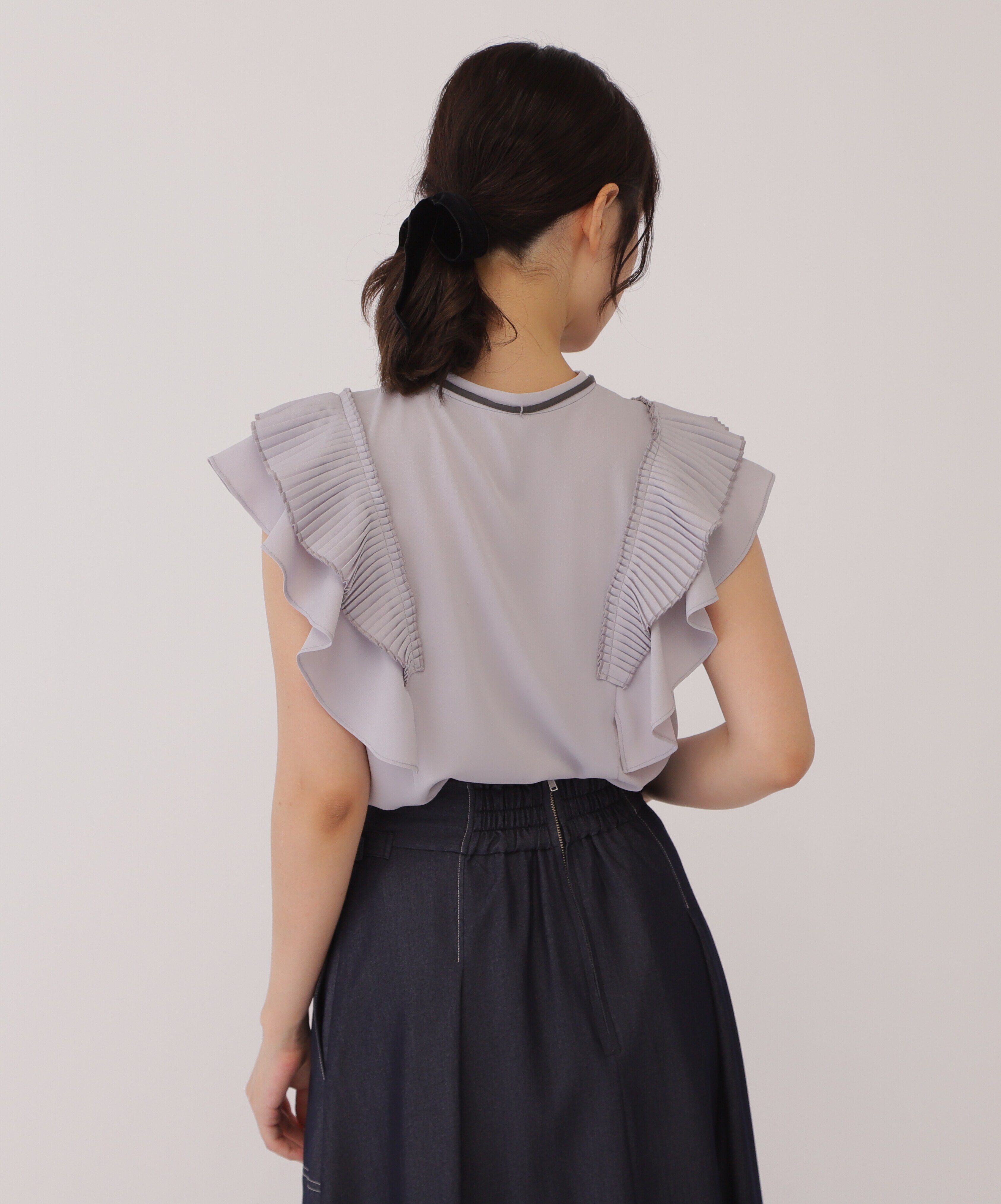  「プリーツラッフルフリルブラウス」|シャツ・ブラウス|