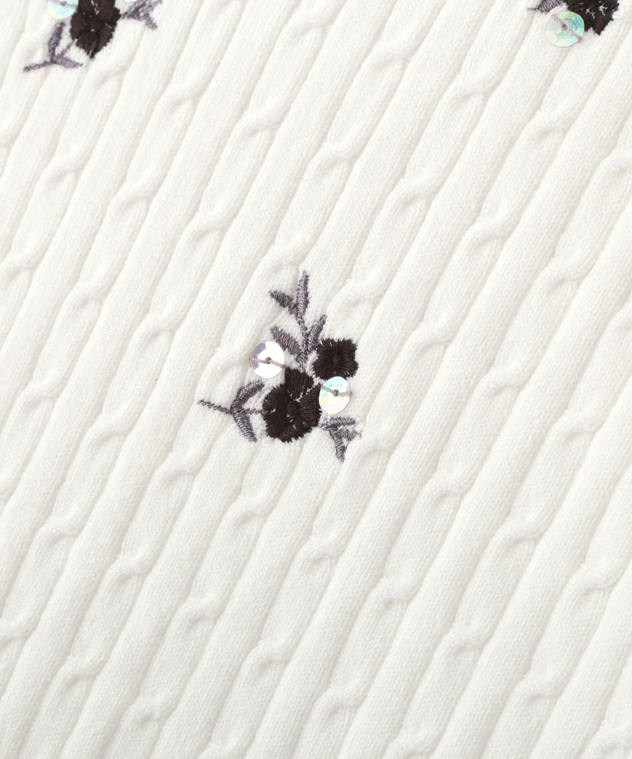  「フラワーエンブロイダリーコンパクトニット」|ニット・セーター|