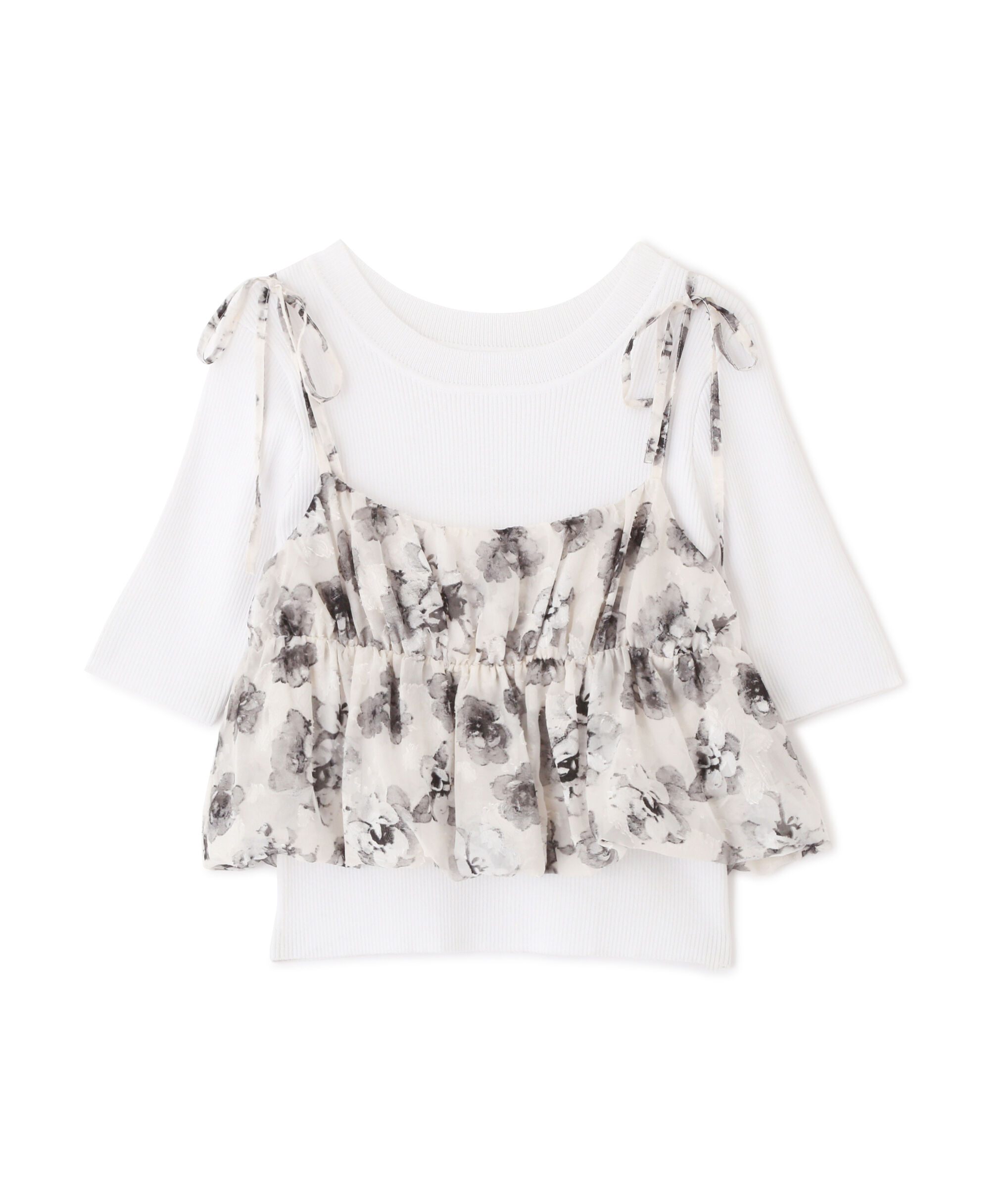  「バルーンフリルキャミ付きニットセット」|ニット・セーター|