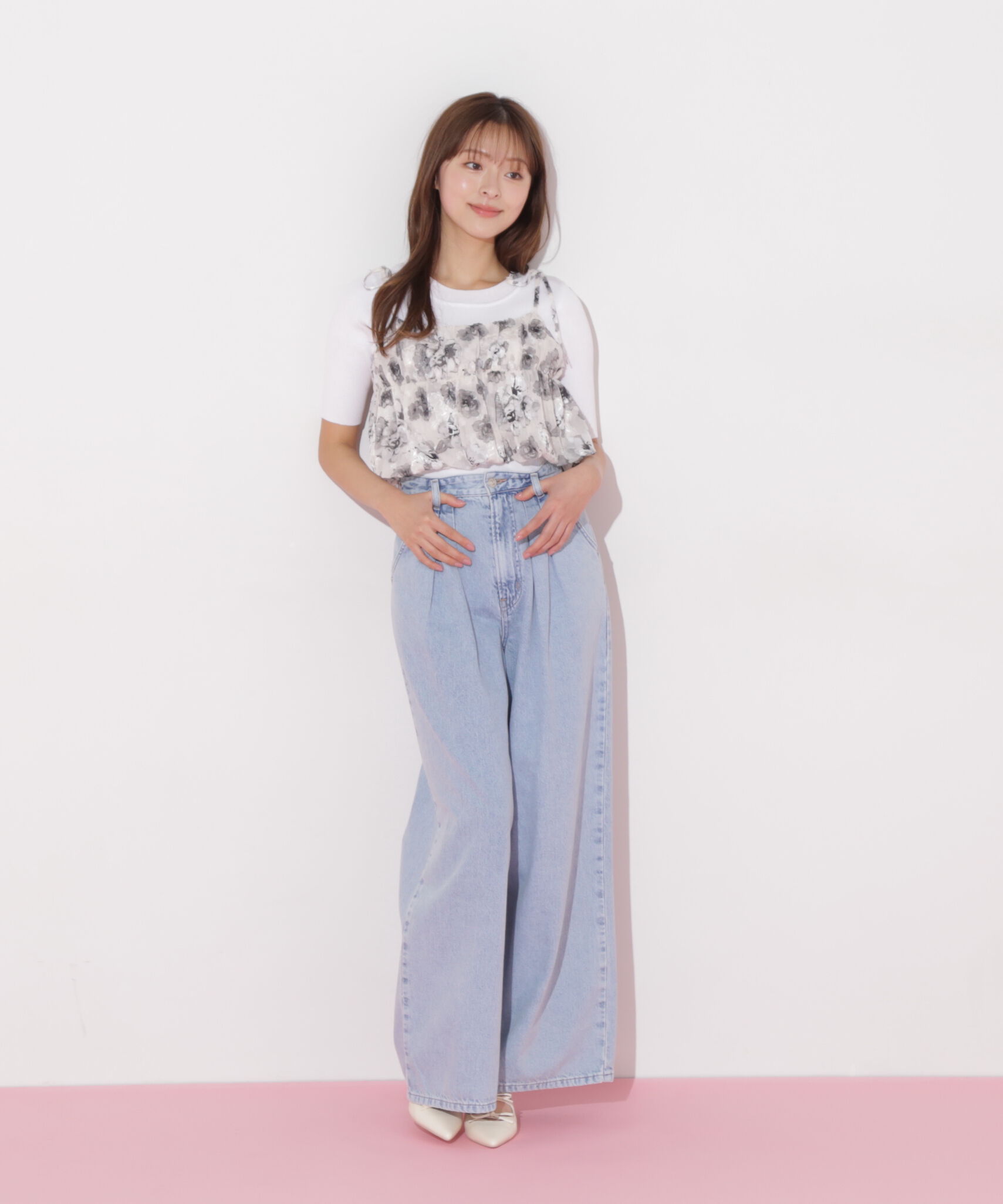  「バルーンフリルキャミ付きニットセット」|ニット・セーター|