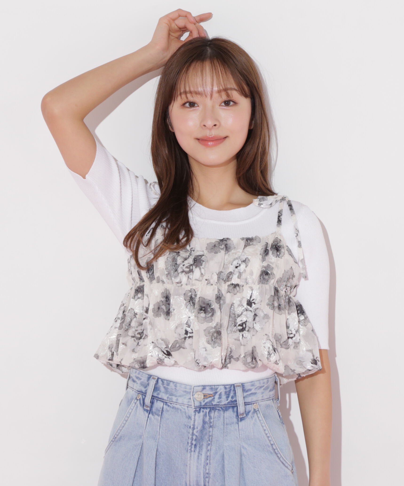  「バルーンフリルキャミ付きニットセット」|ニット・セーター|