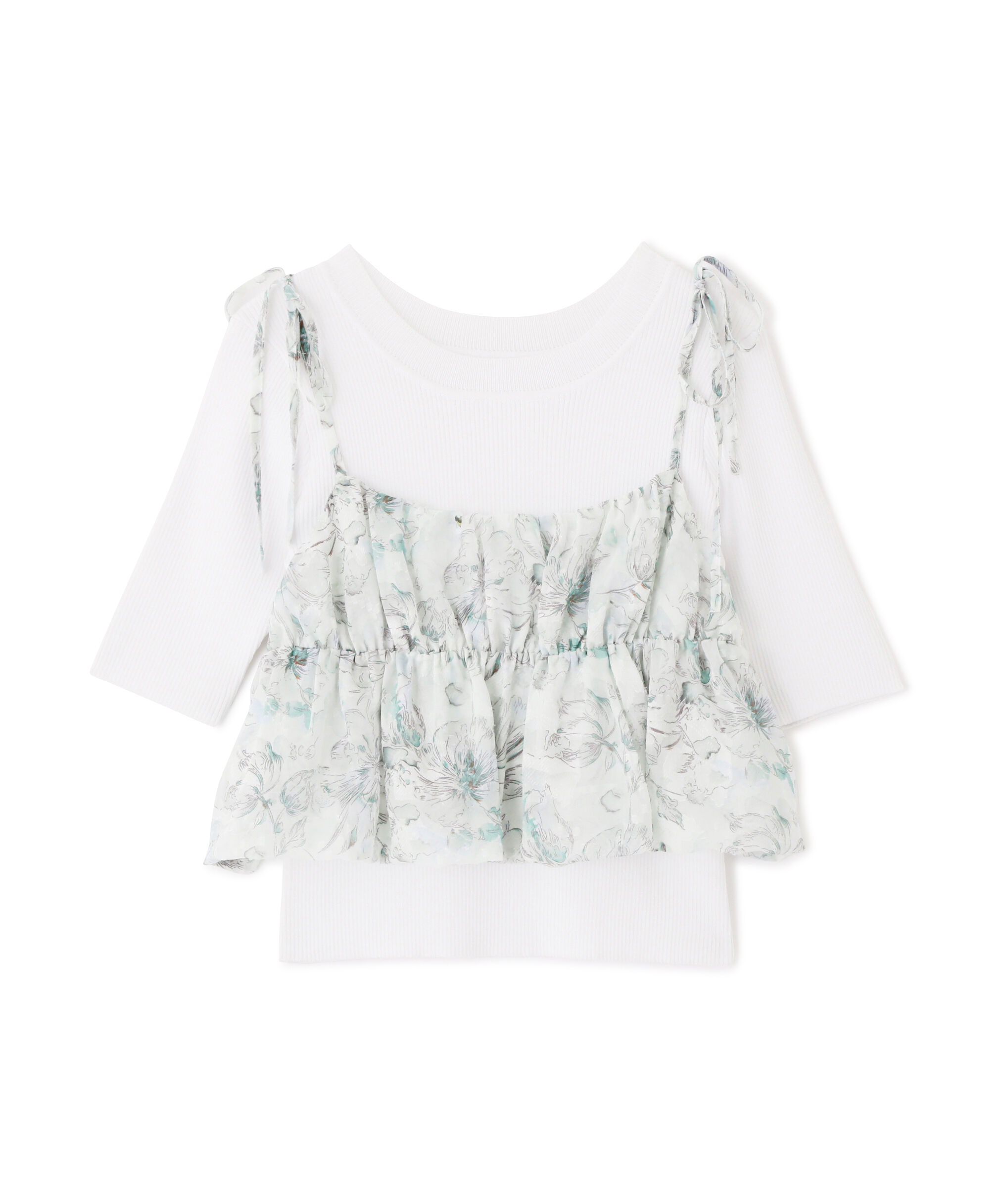  「バルーンフリルキャミ付きニットセット」|ニット・セーター|