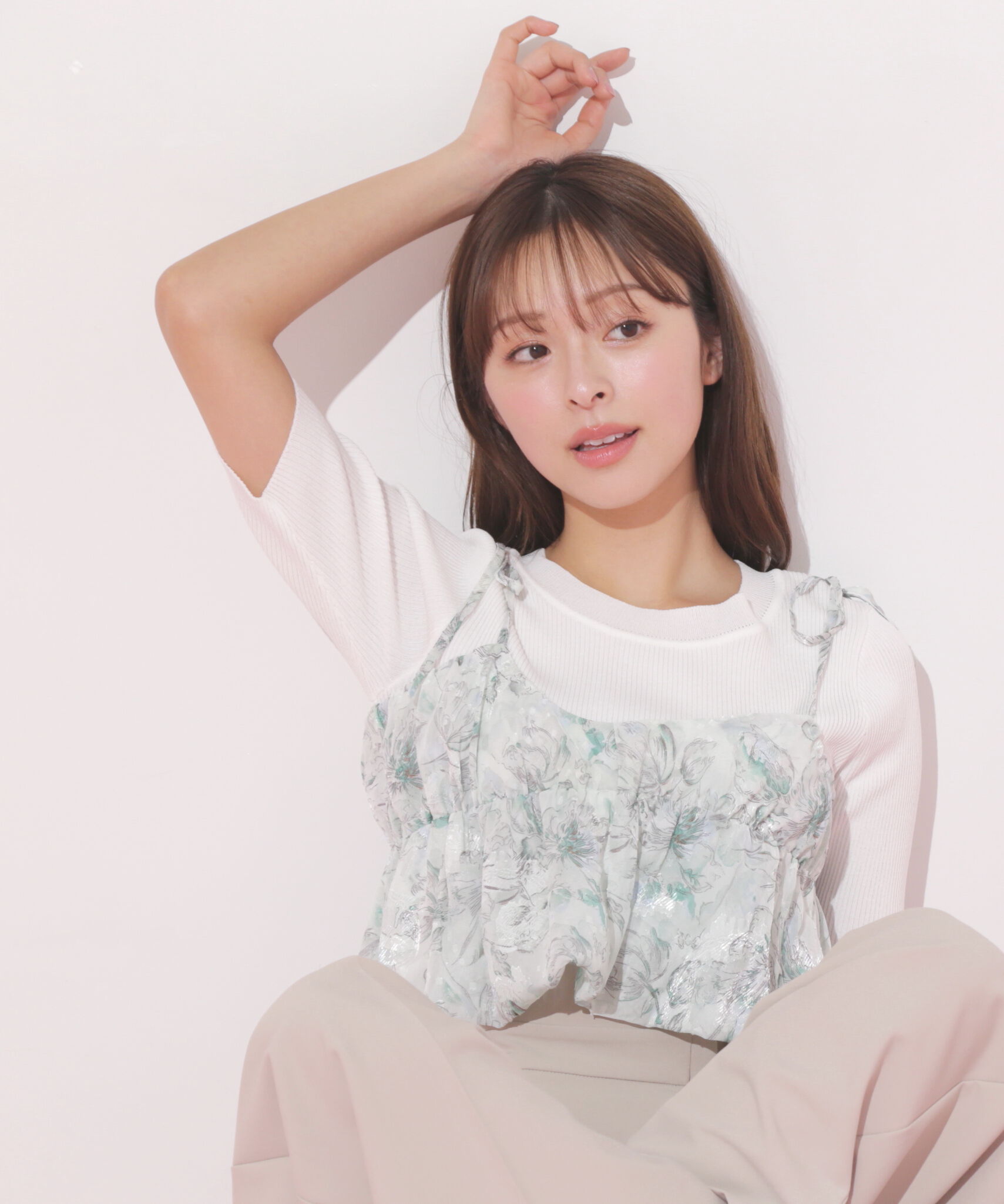  「バルーンフリルキャミ付きニットセット」|ニット・セーター|