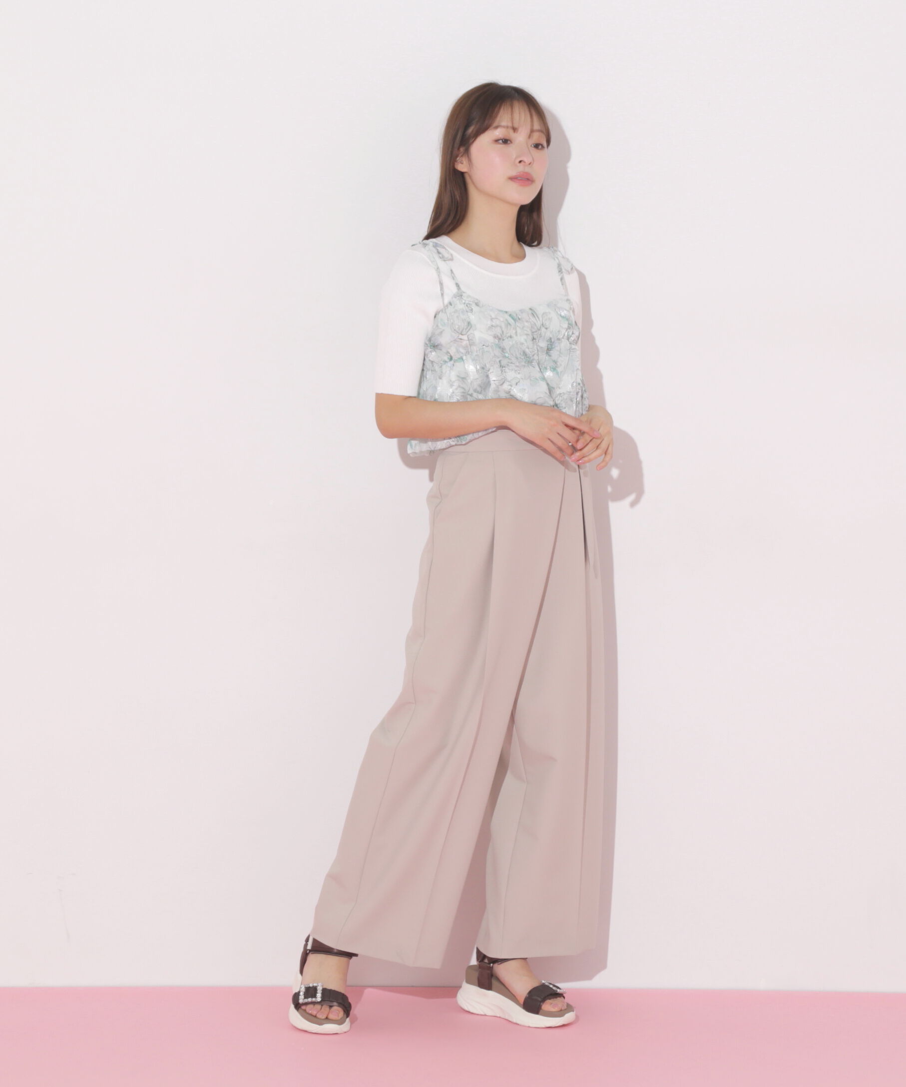  「バルーンフリルキャミ付きニットセット」|ニット・セーター|