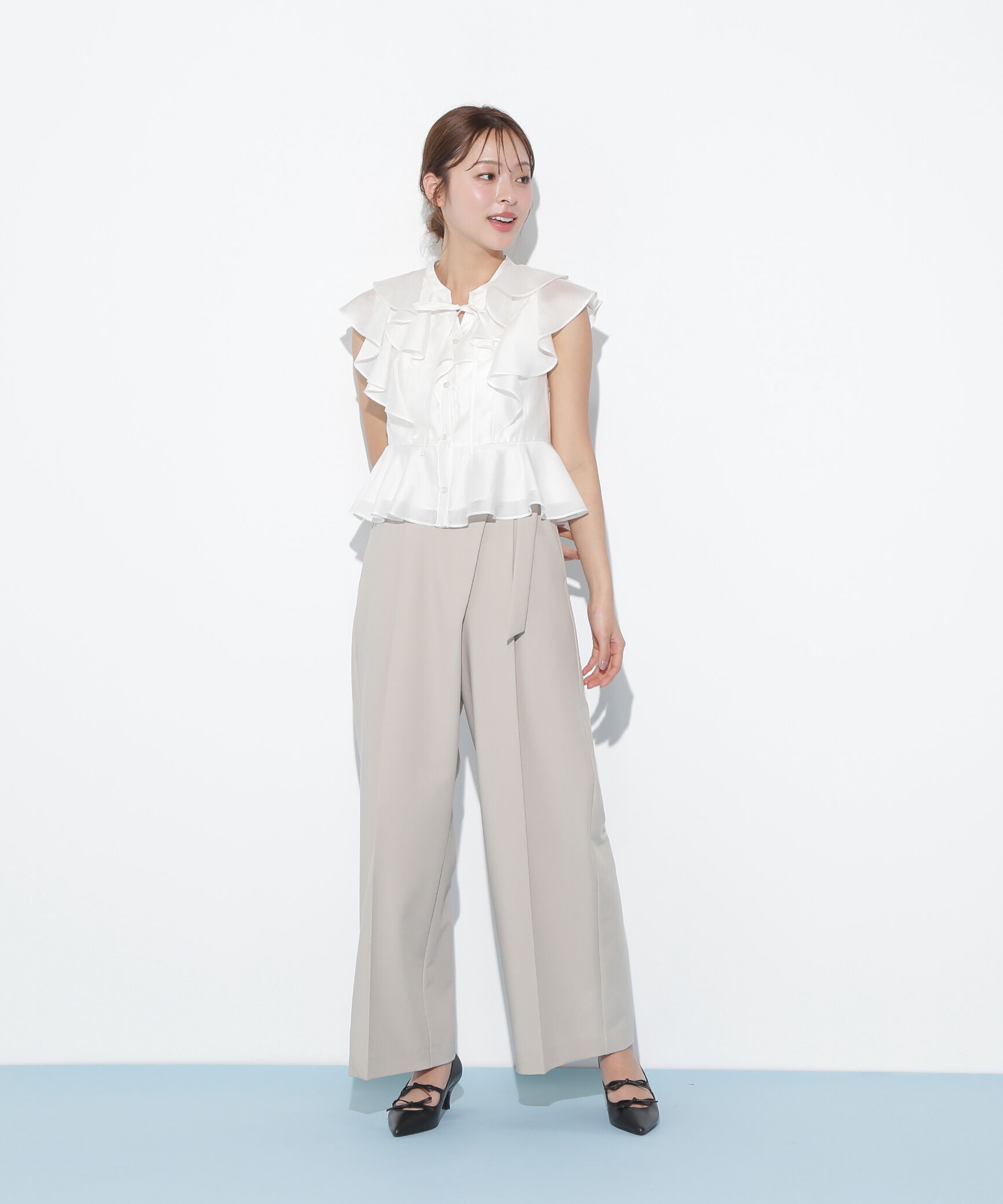  「ペプラムラッフルブラウス」|シャツ・ブラウス|