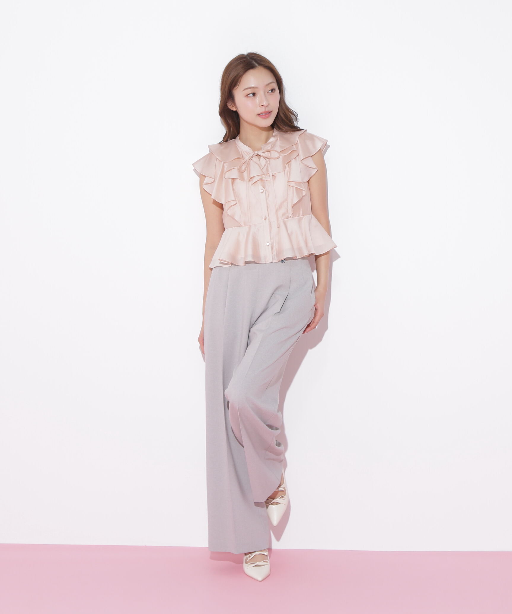  「ペプラムラッフルブラウス」|シャツ・ブラウス|