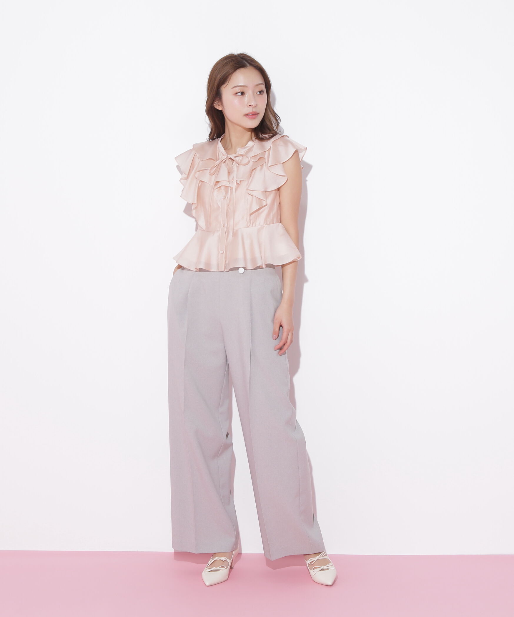  「ペプラムラッフルブラウス」|シャツ・ブラウス|