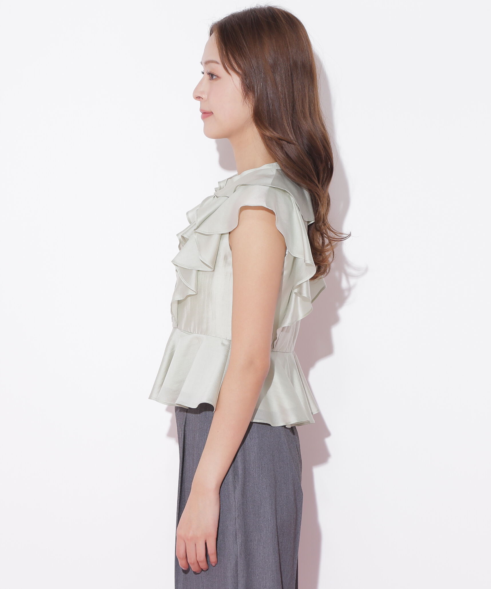 「ペプラムラッフルブラウス」|シャツ・ブラウス|
