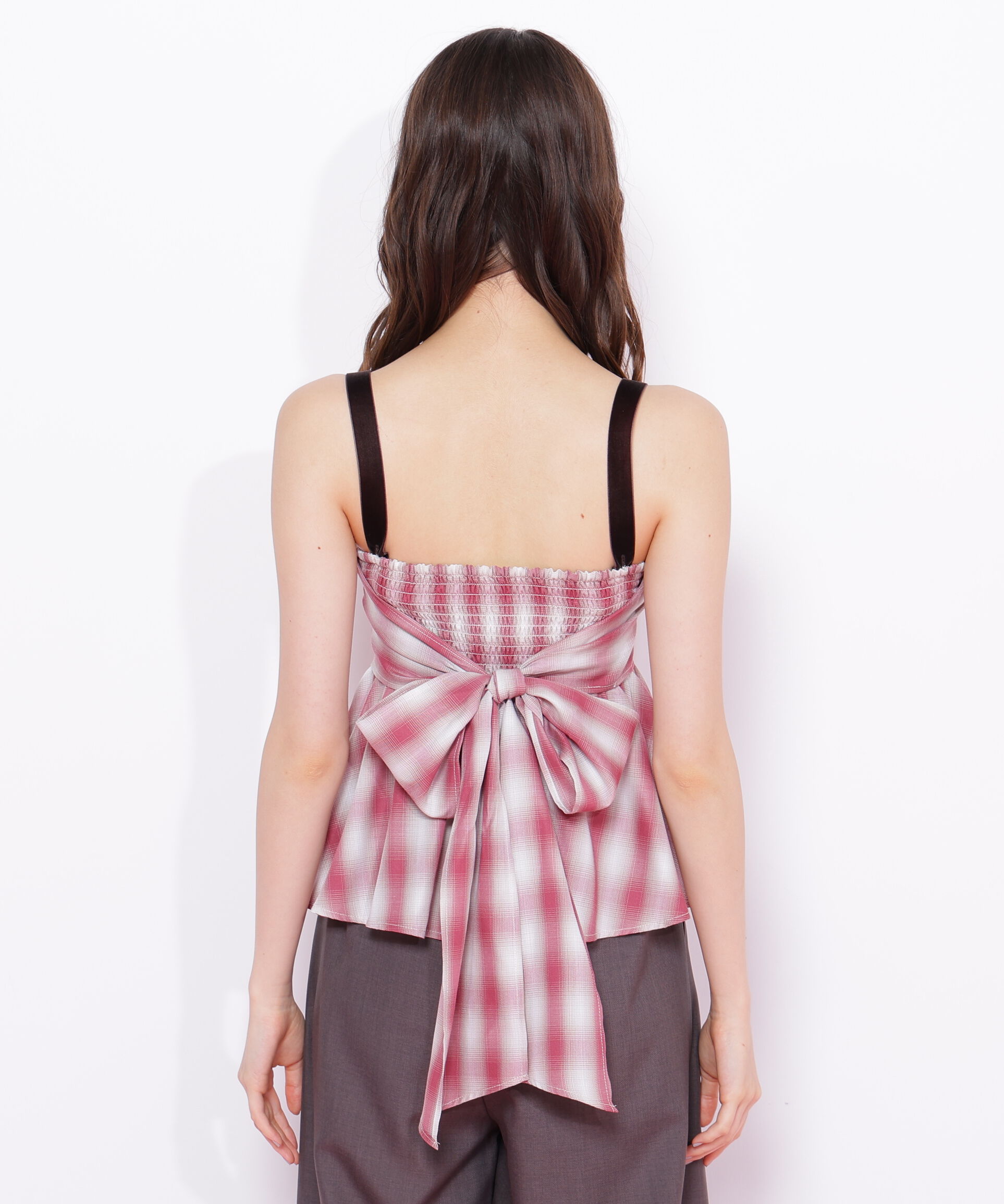  「オンブレーチェックシャーリングキャミ」|シャツ・ブラウス|