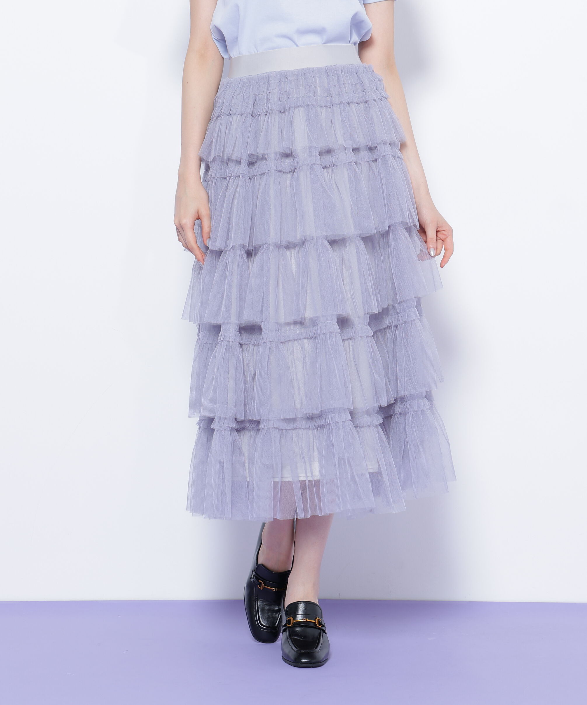  「フリルテープティアードスカート」|スカート|
