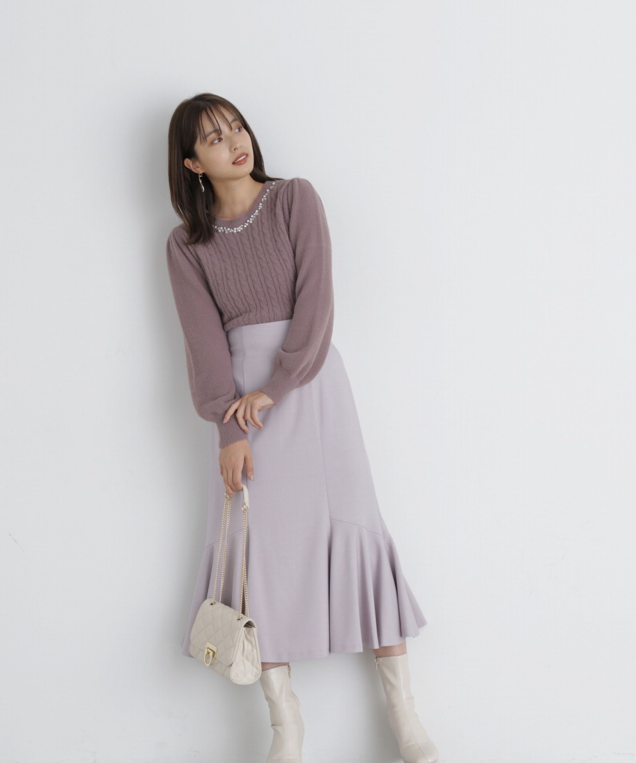 PROPORTION BODY DRESSING「サイド切り替えマーメイドスカート」|スカート|グレージュ