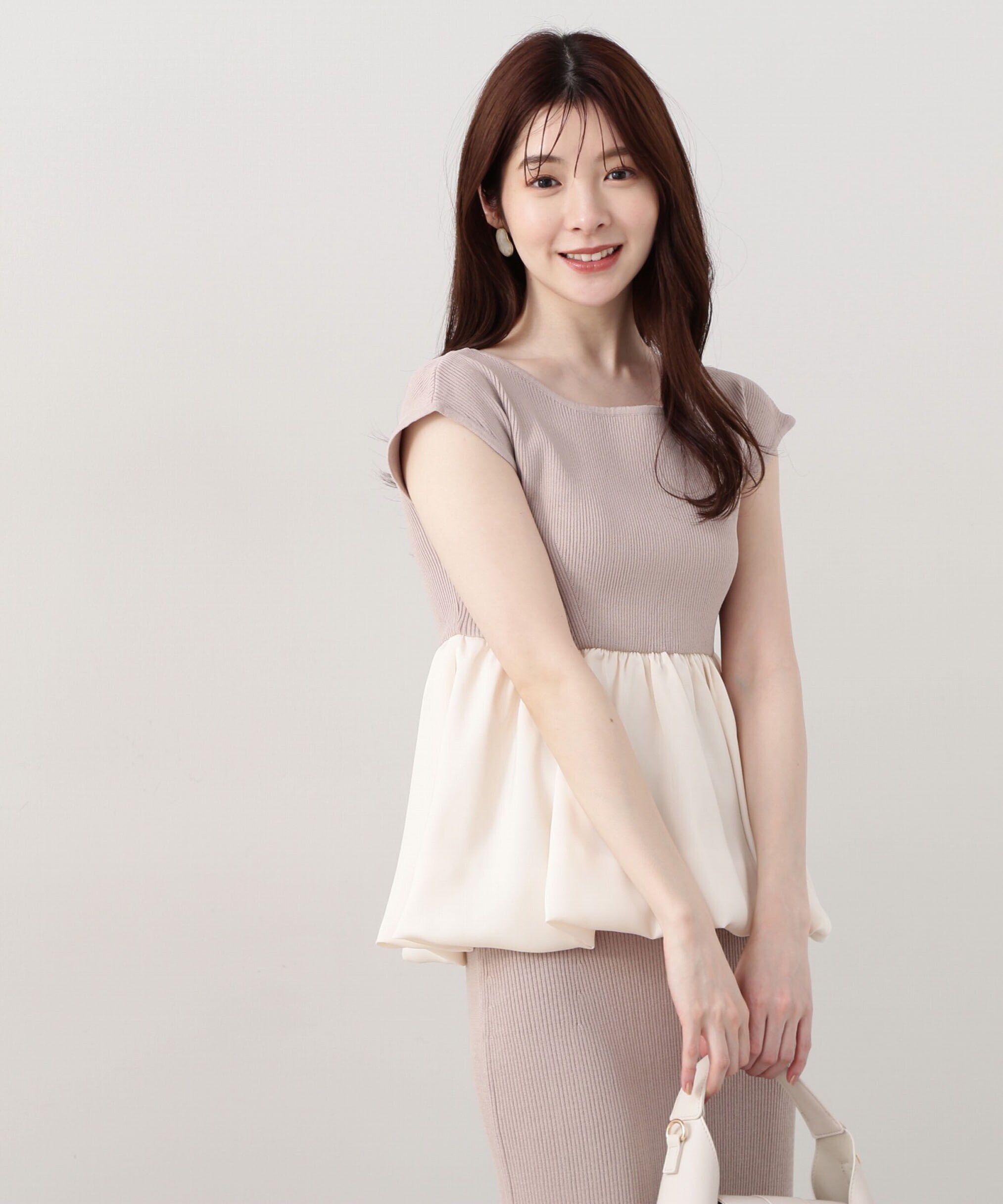 PROPORTION BODY DRESSING「バルーンペプラムニットSET UP　WEB限定カラー：ネイビー」|ワンピース|