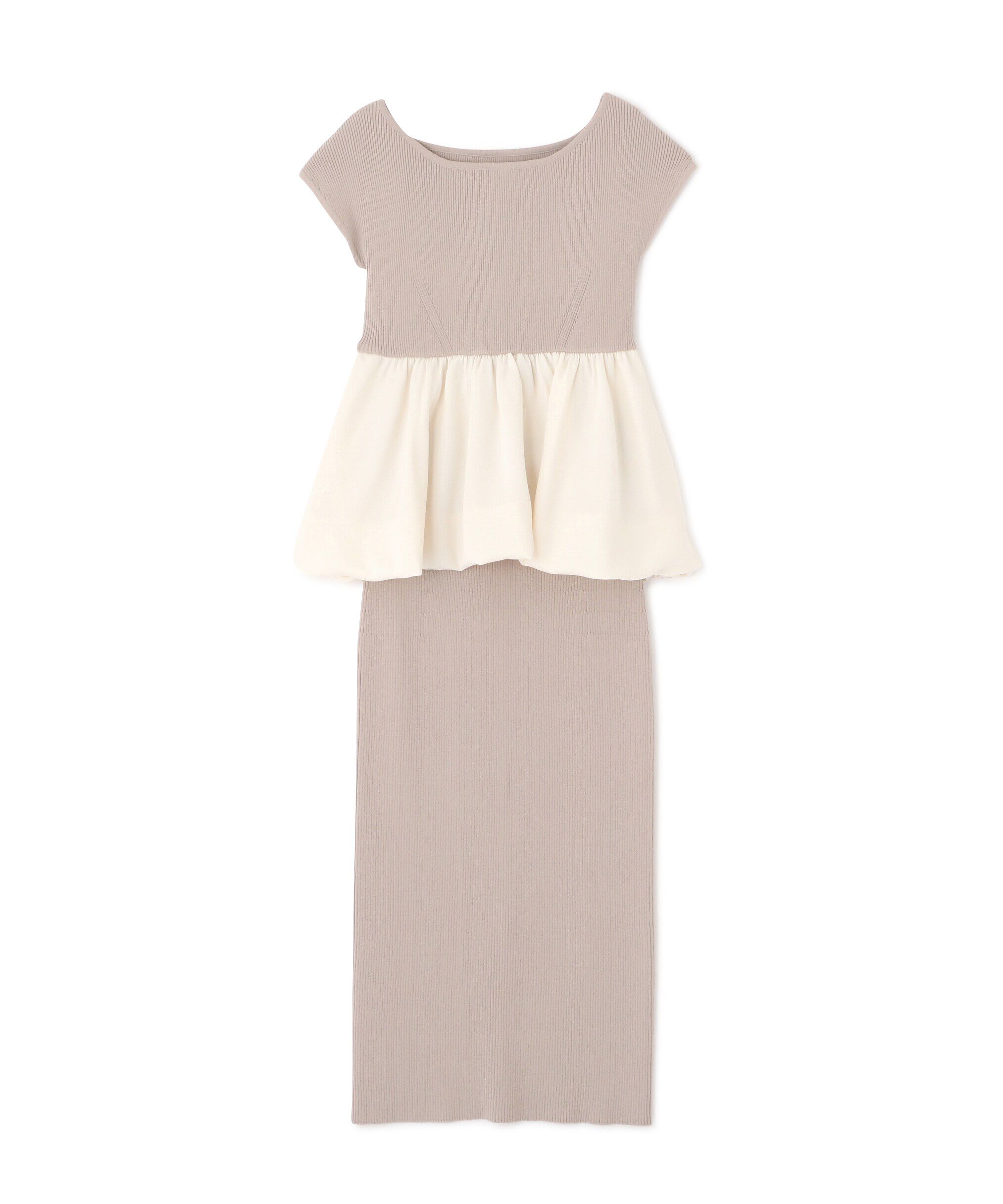 PROPORTION BODY DRESSING「バルーンペプラムニットSET UP　WEB限定カラー：ネイビー」|ワンピース|