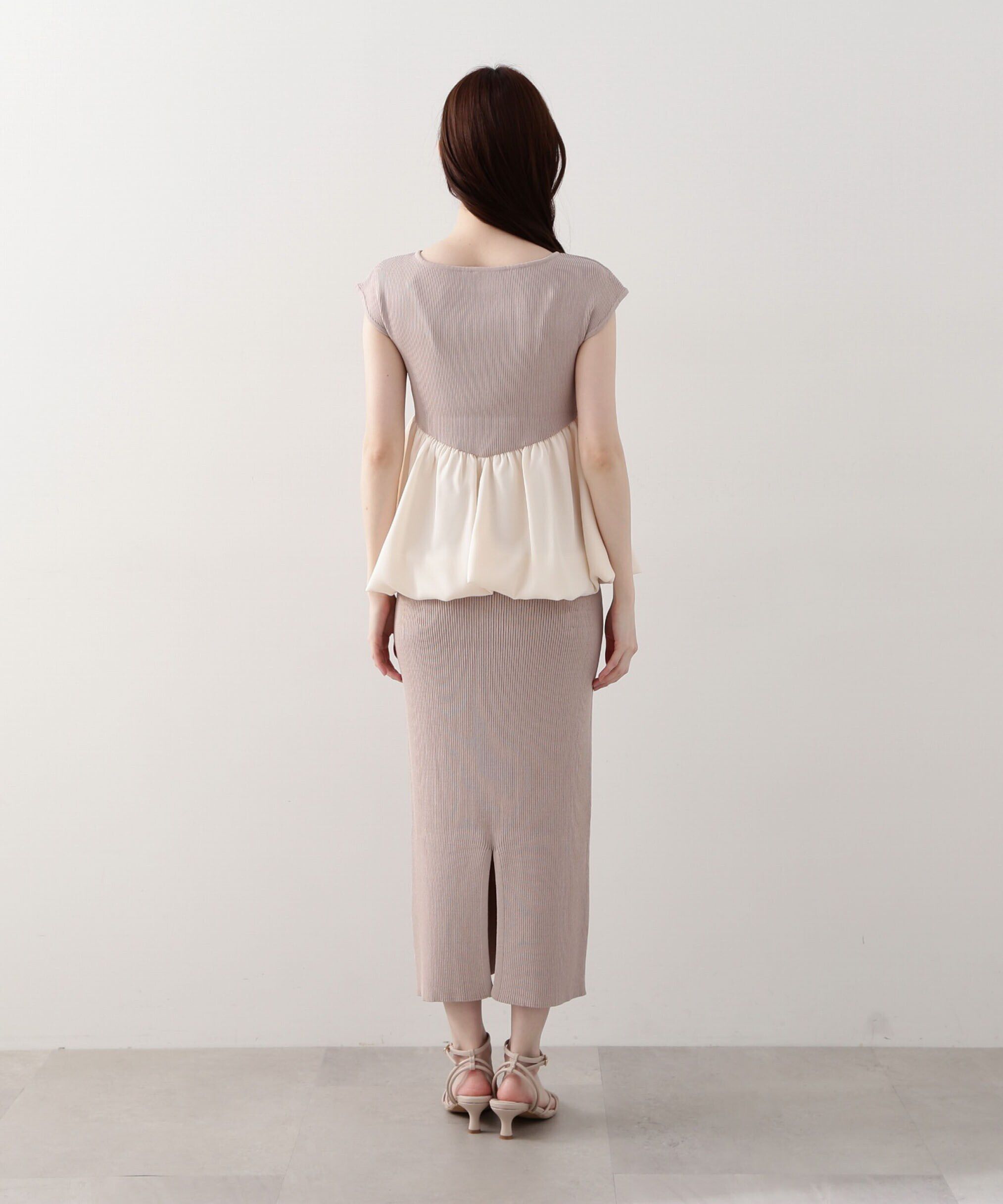 PROPORTION BODY DRESSING「バルーンペプラムニットSET UP　WEB限定カラー：ネイビー」|ワンピース|