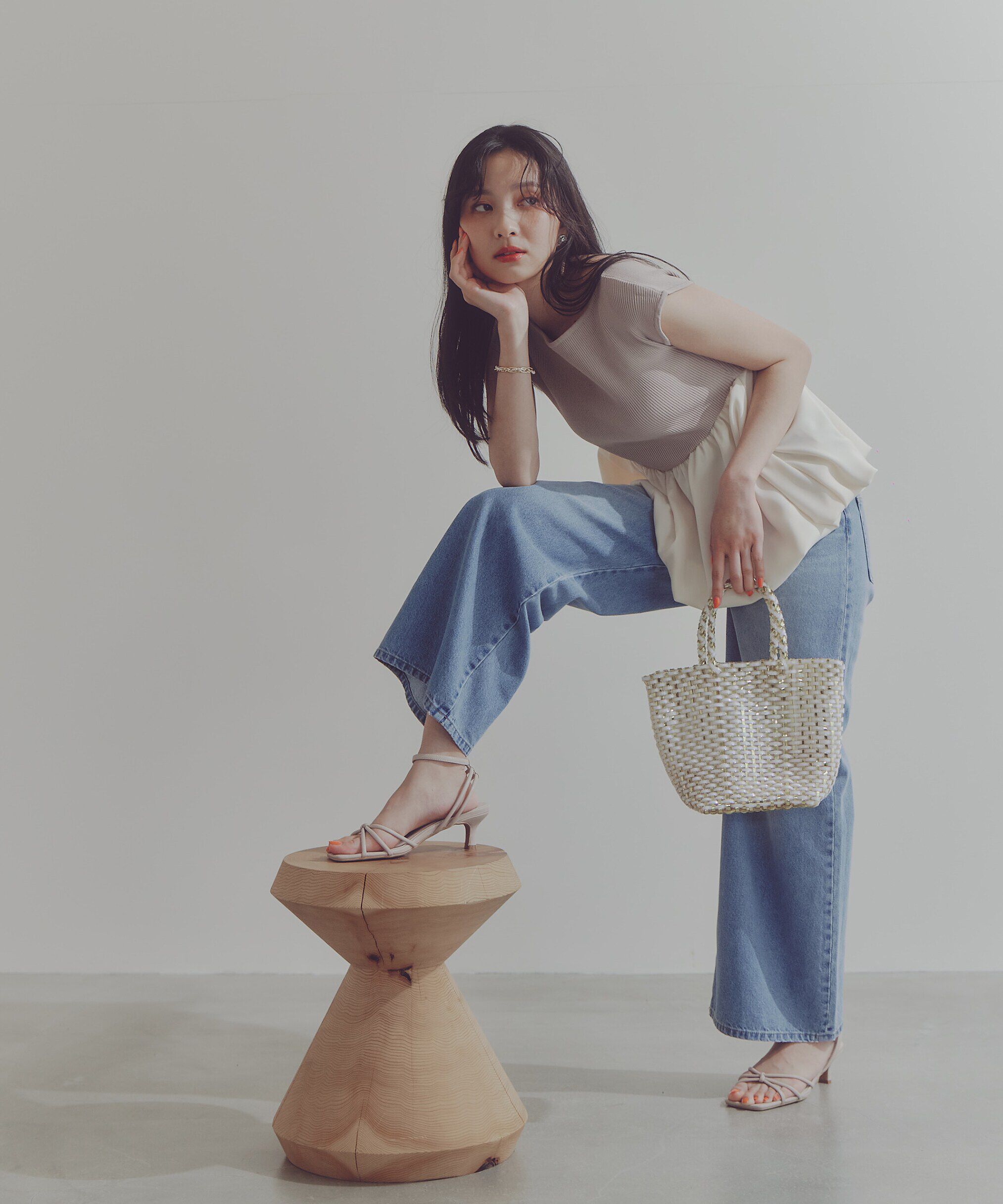 PROPORTION BODY DRESSING「バルーンペプラムニットSET UP　WEB限定カラー：ネイビー」|ワンピース|