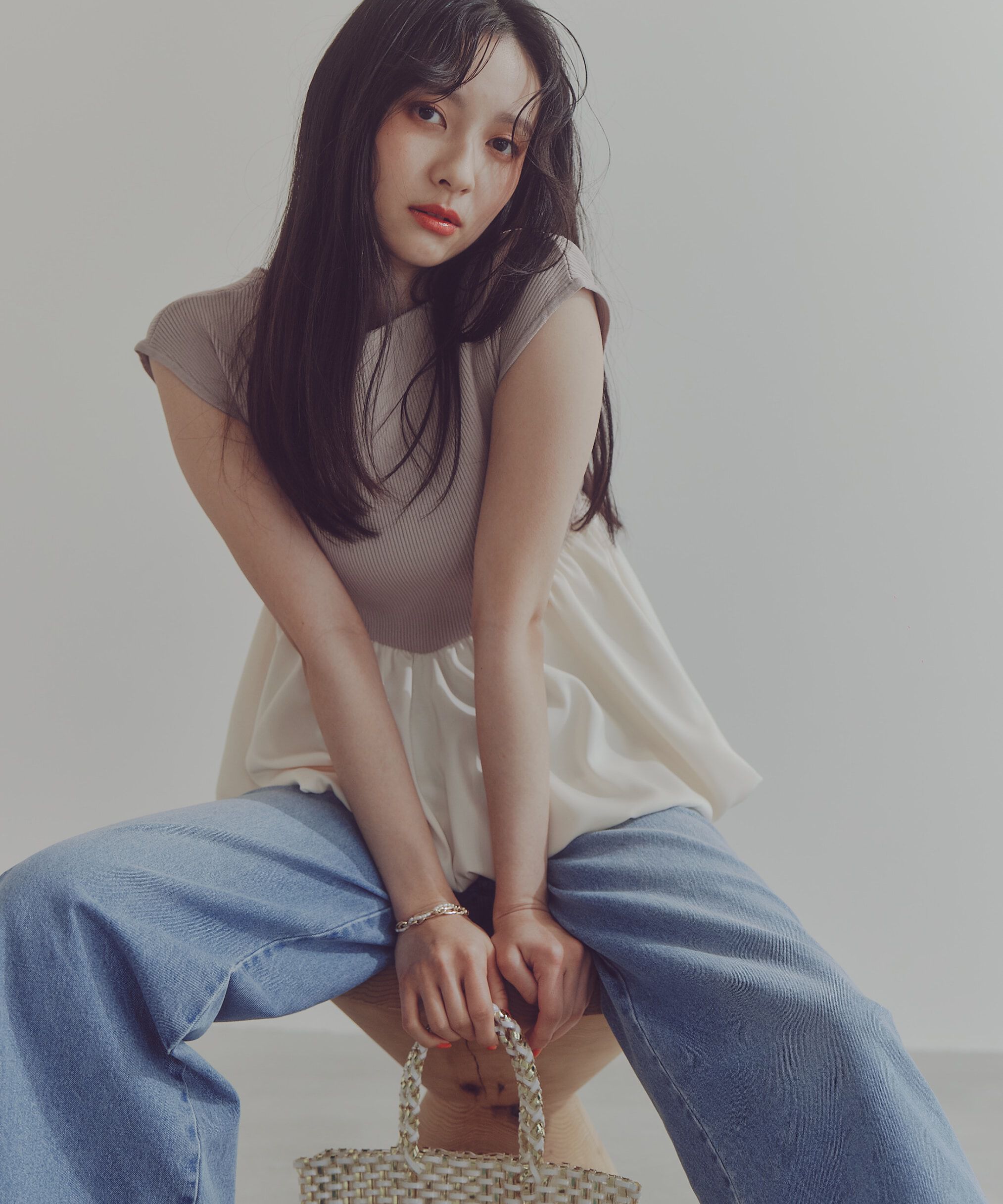 PROPORTION BODY DRESSING「バルーンペプラムニットSET UP　WEB限定カラー：ネイビー」|ワンピース|