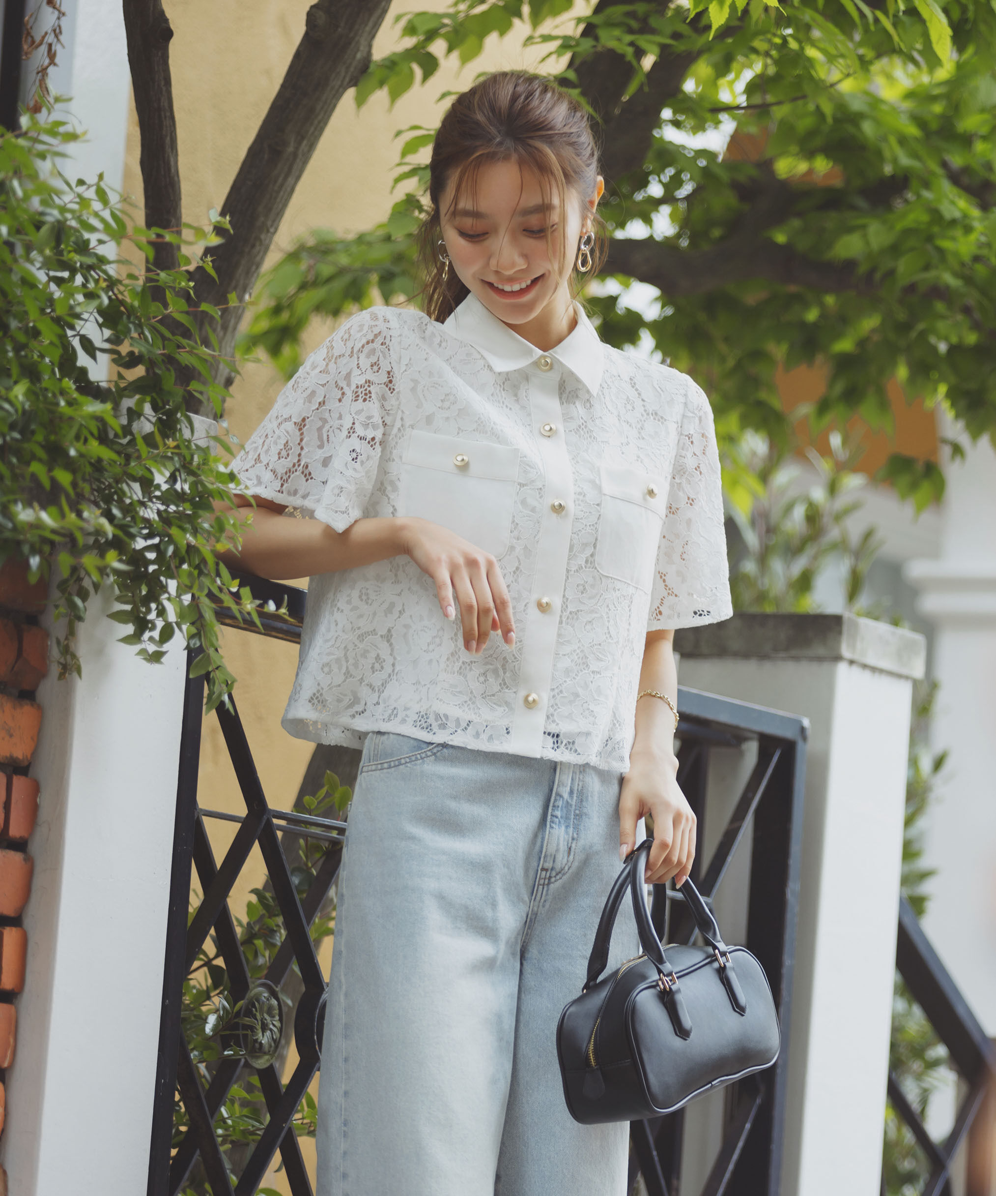 PROPORTION BODY DRESSING「レースシャツ」|シャツ・ブラウス|ホワイト